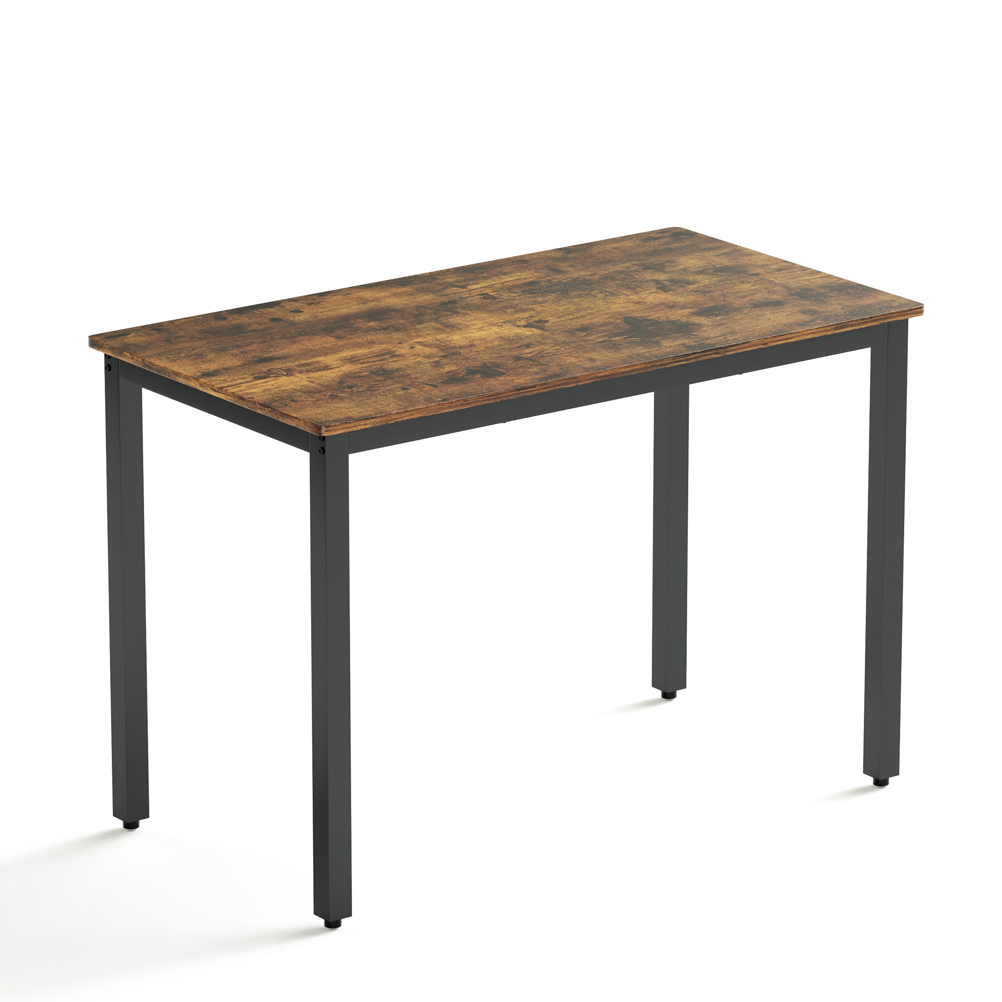 Rustic Brown and Black 3-Piece Dining Table Set with Benches