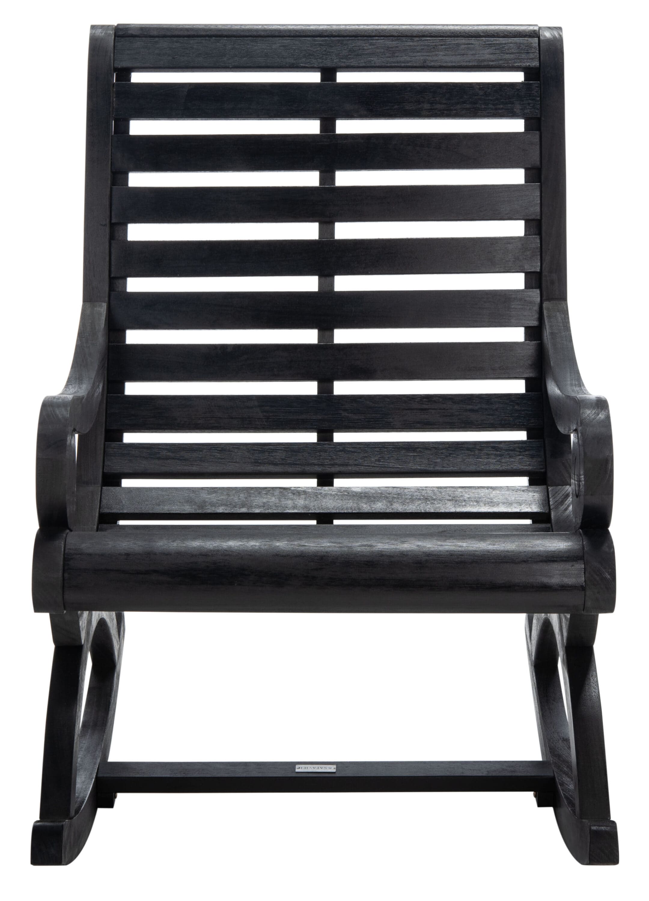 Safavieh PAT7016D Sonora Black Wood Frame Rocking Chair with Slat Seat