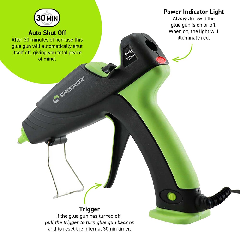 Arrow Dual Temp Glue Gun (20 Watts) - GT20DT, UL Safety Listed, Uses  0.3125-in Glue Sticks, High and Low Temp Settings