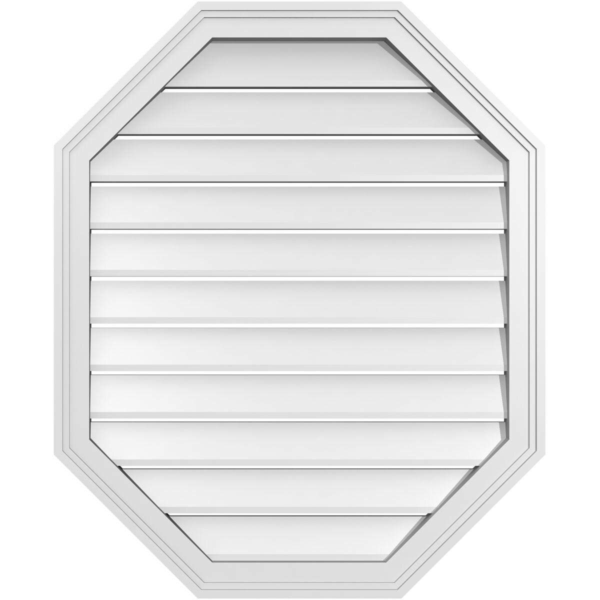 Ekena Millwork GVPOV28X3402SF 28-Inches x 34-Inches Off-white Octagon PVC Gable Louver Vent