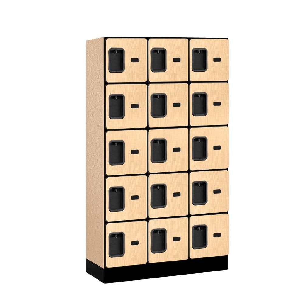 SALSBURY INDUSTRIES 35355MAP 35000 12" wide five tier box style designer wood locker 36-Inches W x 64-Inches H x 15-Inches D Wood Full Storage Lockers