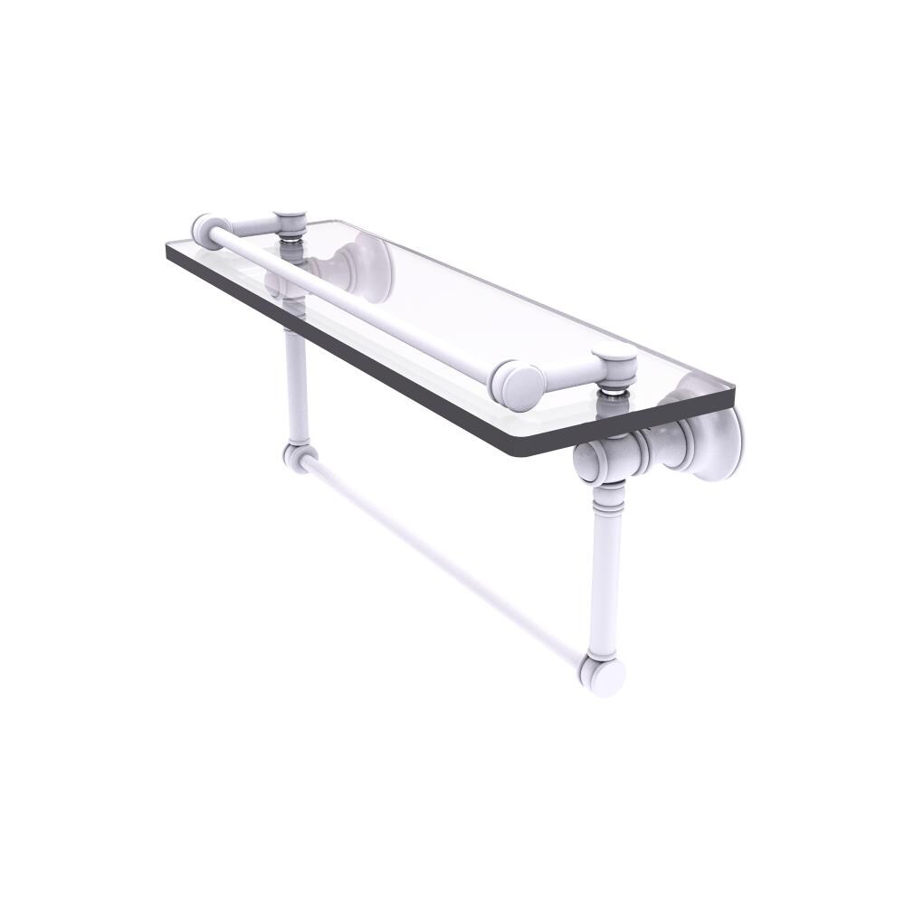 Allied Brass CL-1-16TB-GAL-WHM Carolina Matte White Wall mount Bathroom Shelf ( 16-in x 7.4-in x 5-in )