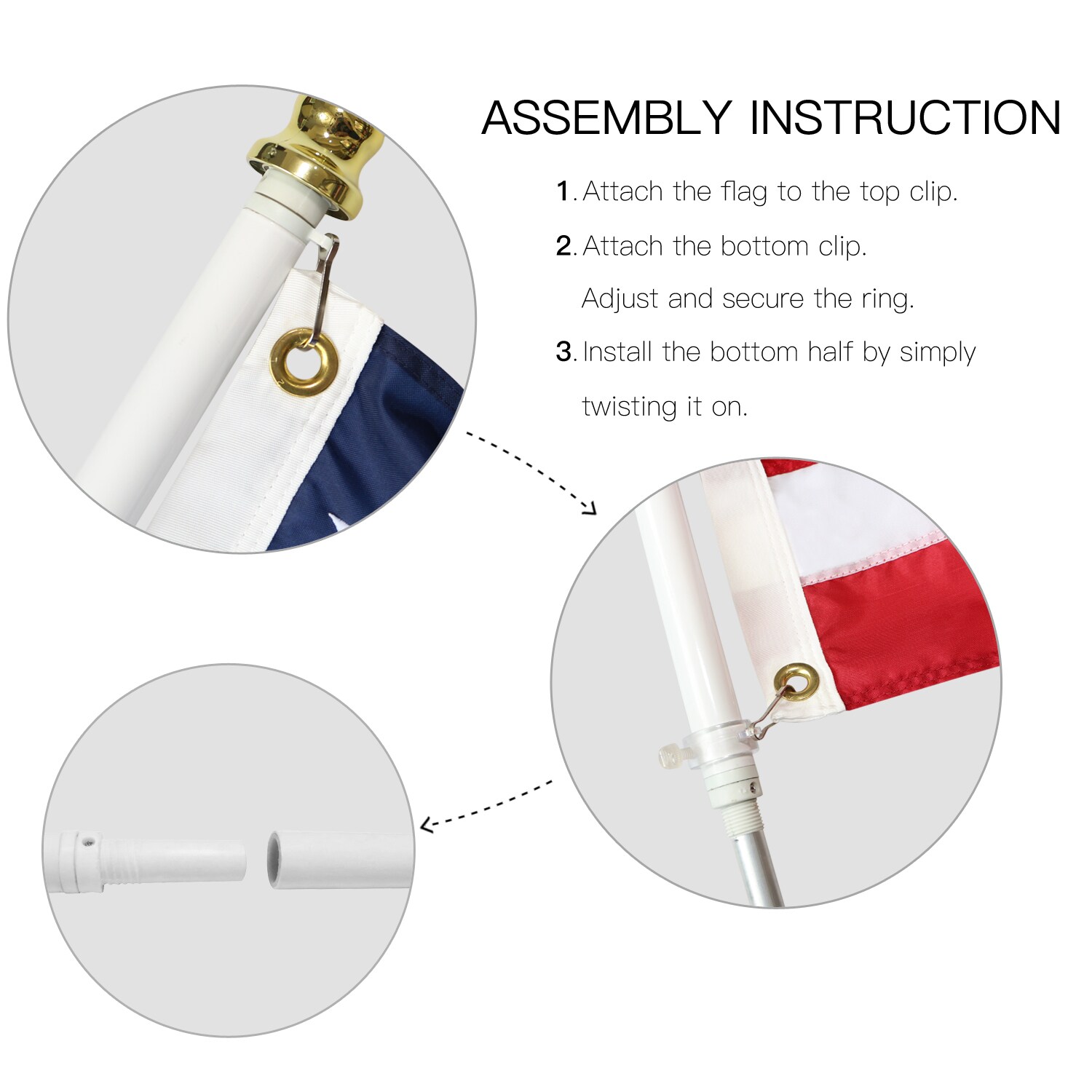Anley A.POLE.TF.WHITE Flag-Poles - View #5
