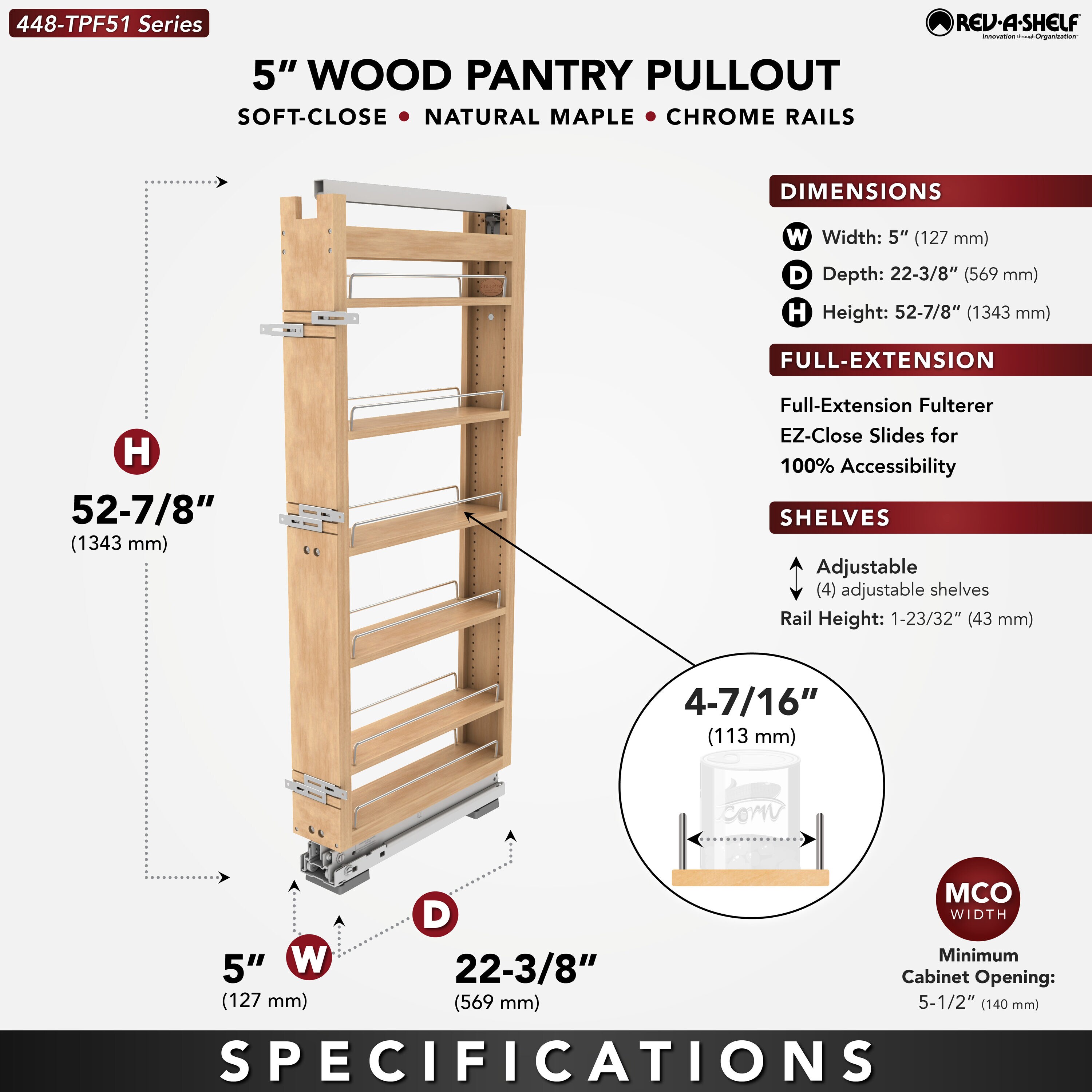 Rev-A-Shelf 448-TPF51-5-1 Pull-Out-Cabinet-Baskets - View #3