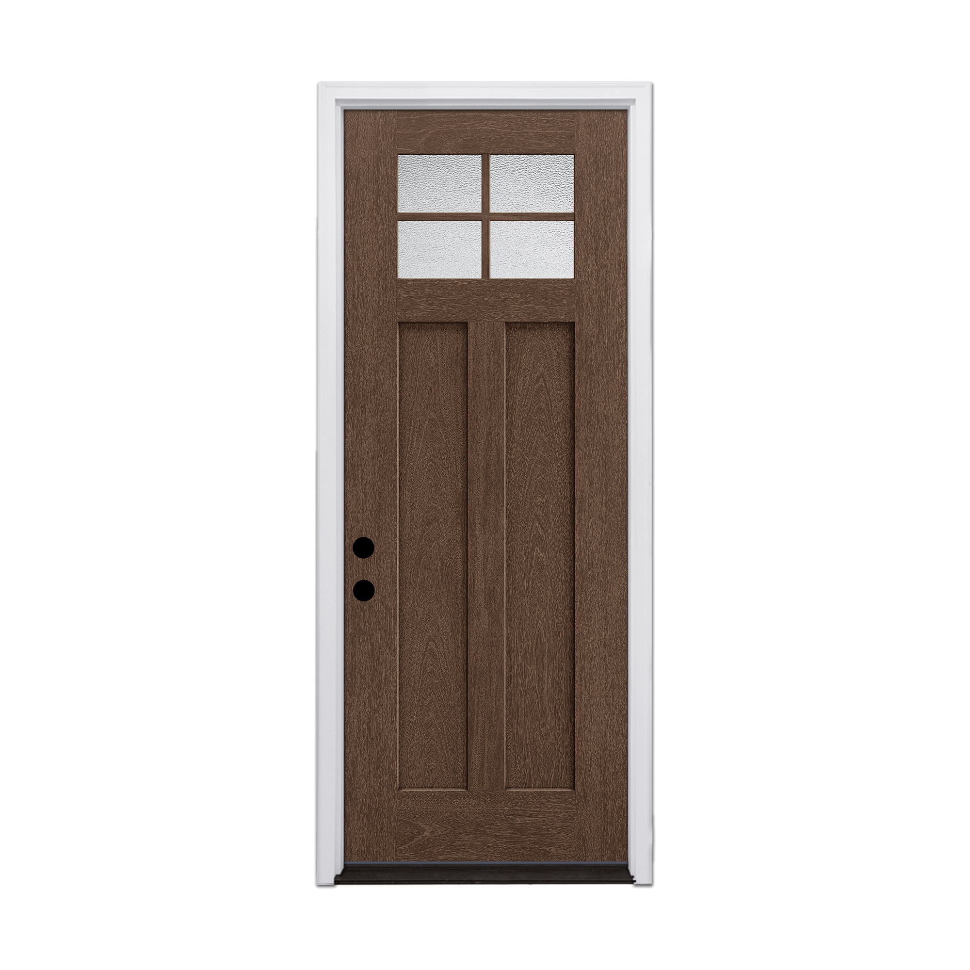 Therma-Tru 36-in x 96-in Fiberglass 1/4 Lite Prehung Front Door with Brickmould Insulating Core