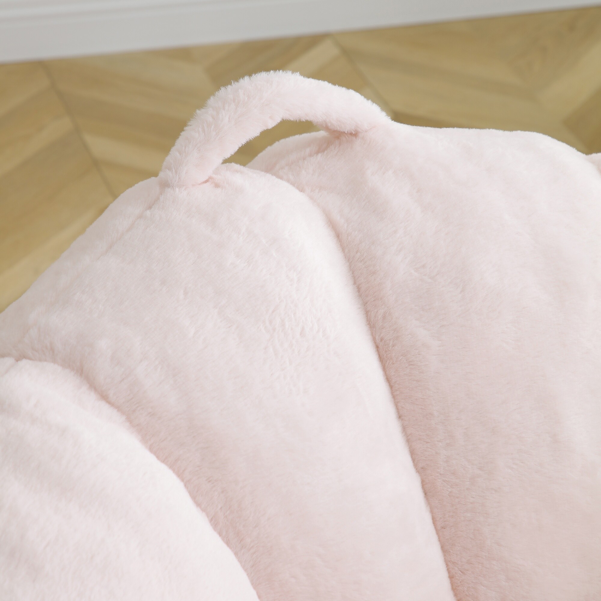 Vorene Oversized Faux Fur Bean Bag Chair with Footstool Gaming Reading ...