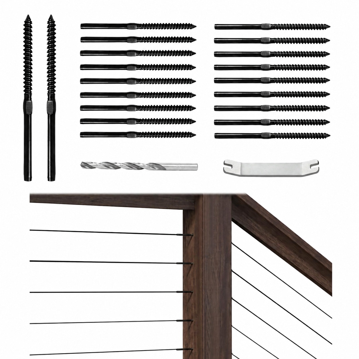 Aoibox 120 Piece 1 8 Inch Black Swage Lag Screw Kit for T316 Stainless ...