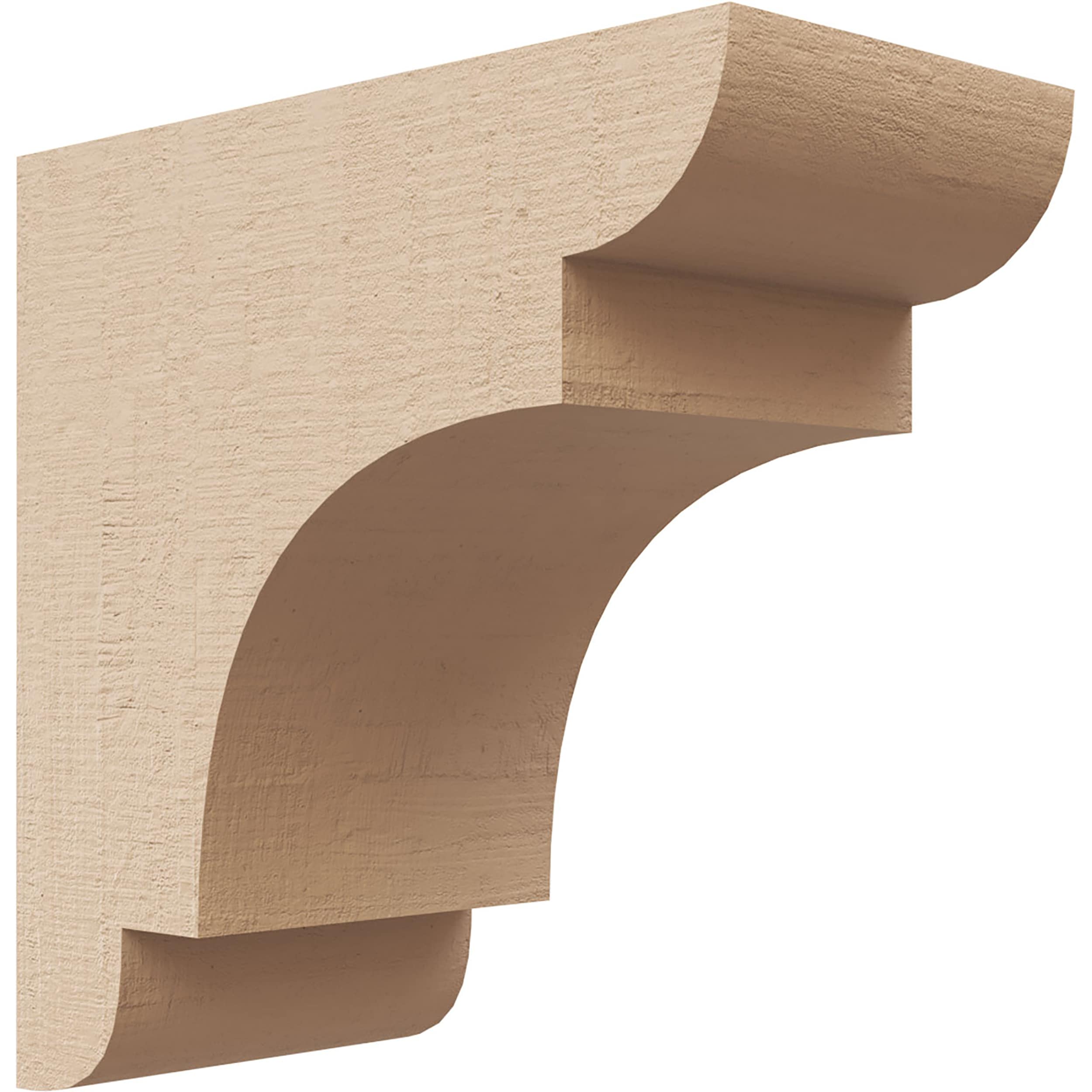 Ekena Millwork CORU02X04X04NEBRCPR 2-in x 4-in x 4-in Rough Cedar Woodgrain TimberThane Primed Urethane Paintable/Stainable Corbel