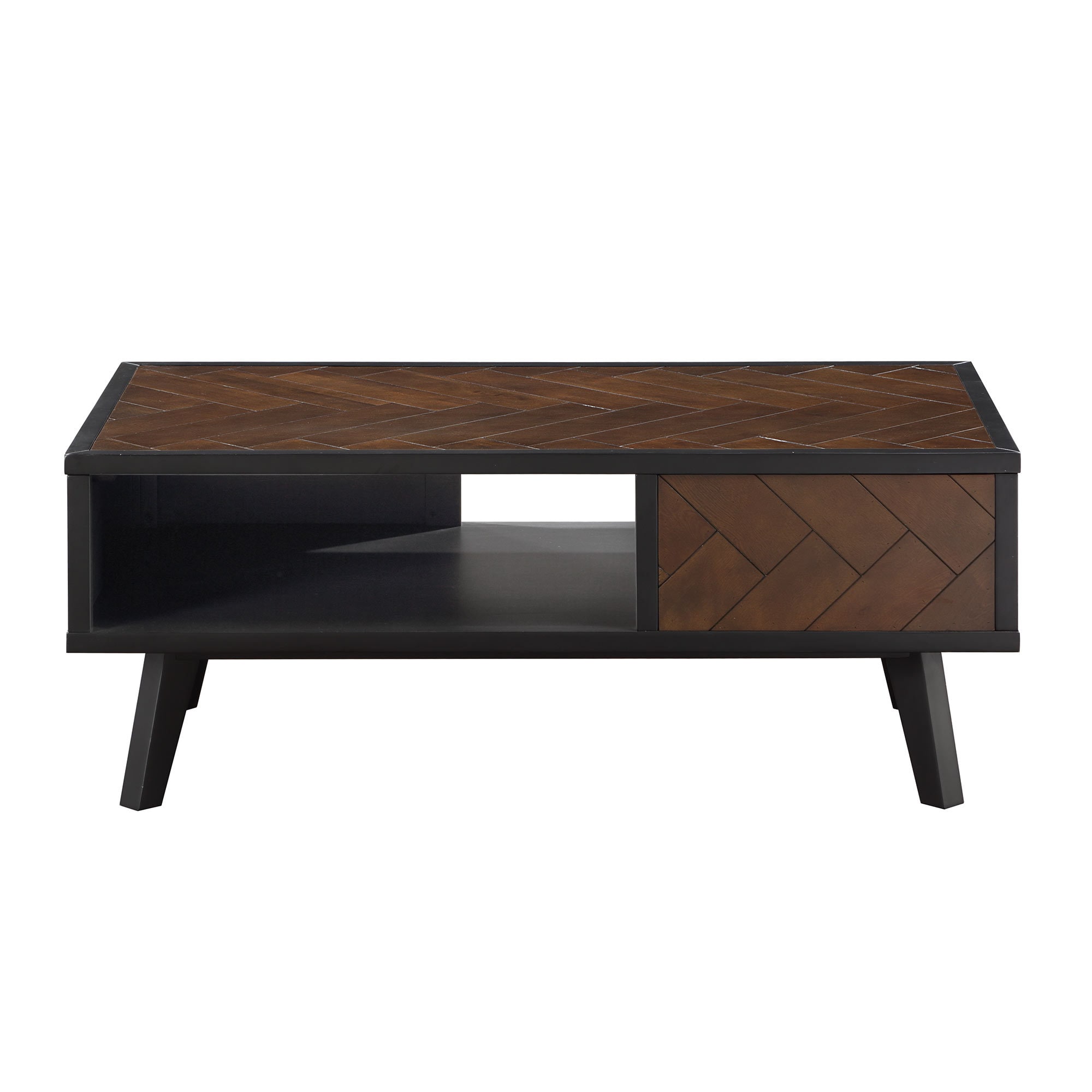 Uolfin JZUUNN-LWS20014-F7 Apollo Wood Veneer Birch Wood Veneer Modern Coffee Table with Storage
