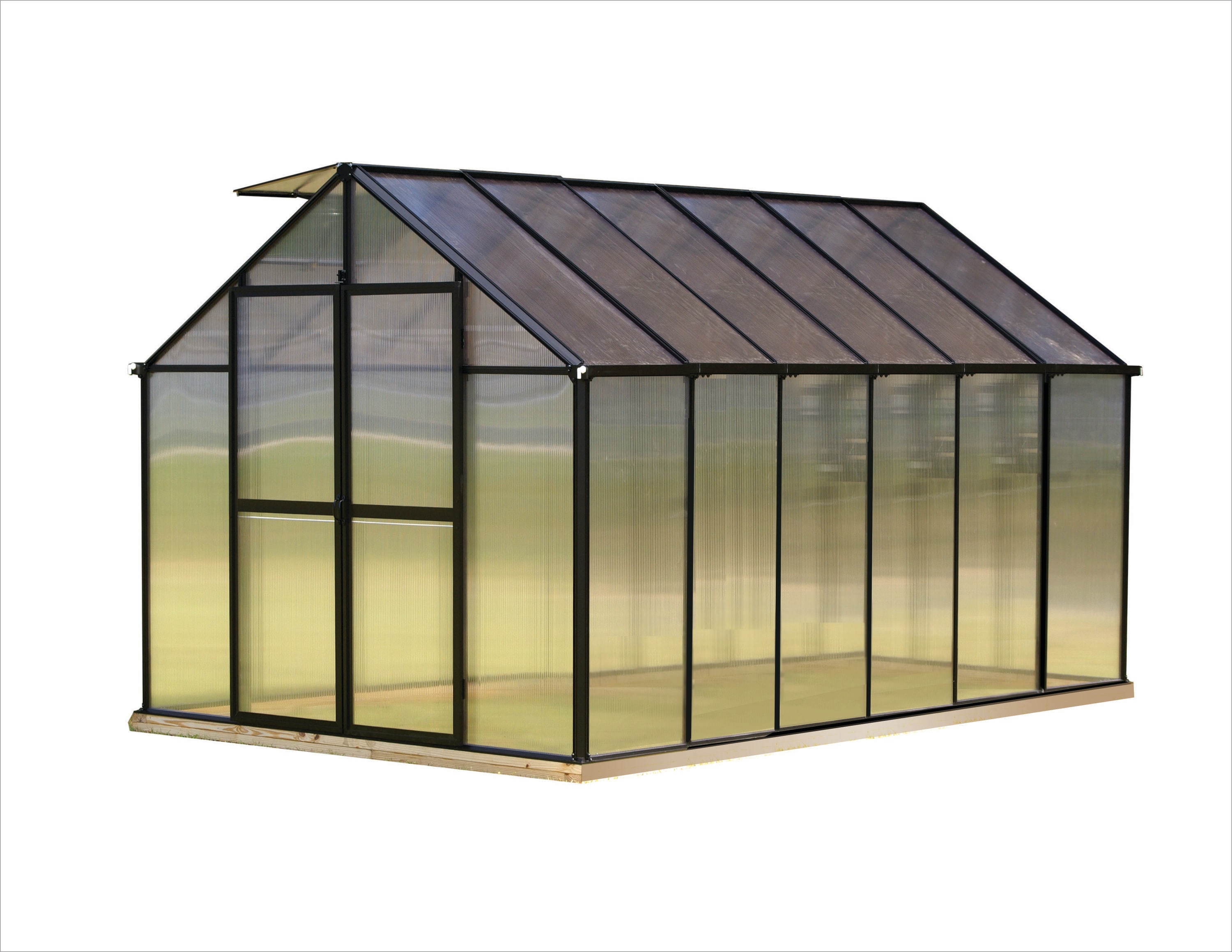 Monticello MONT-12-BK MONT 12.48-ft L x 8.42-ft W x 7.5-ft H Black Greenhouse