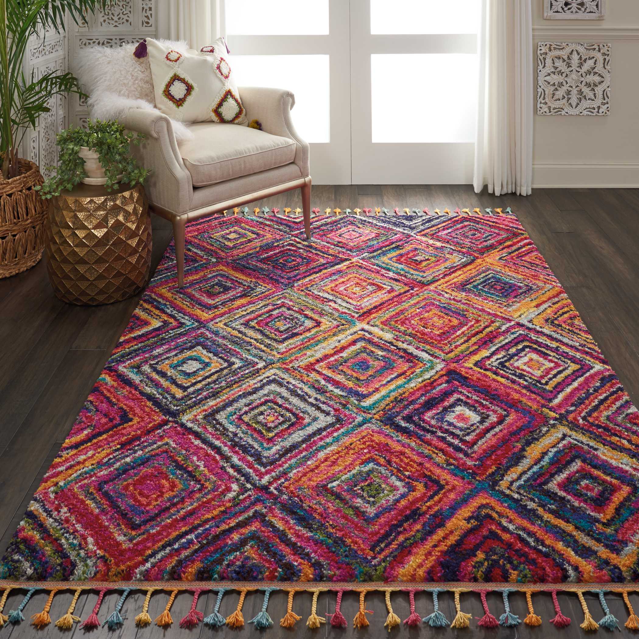 Nourison Moroccan casbah 7 x 10 Red Colored Indoor Abstract Moroccan ...