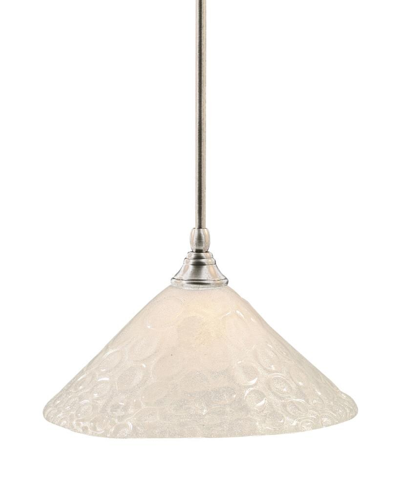  LWTK003058 Brooster Brushed Nickel Transitional Textured Glass Bowl Hanging Pendant Light