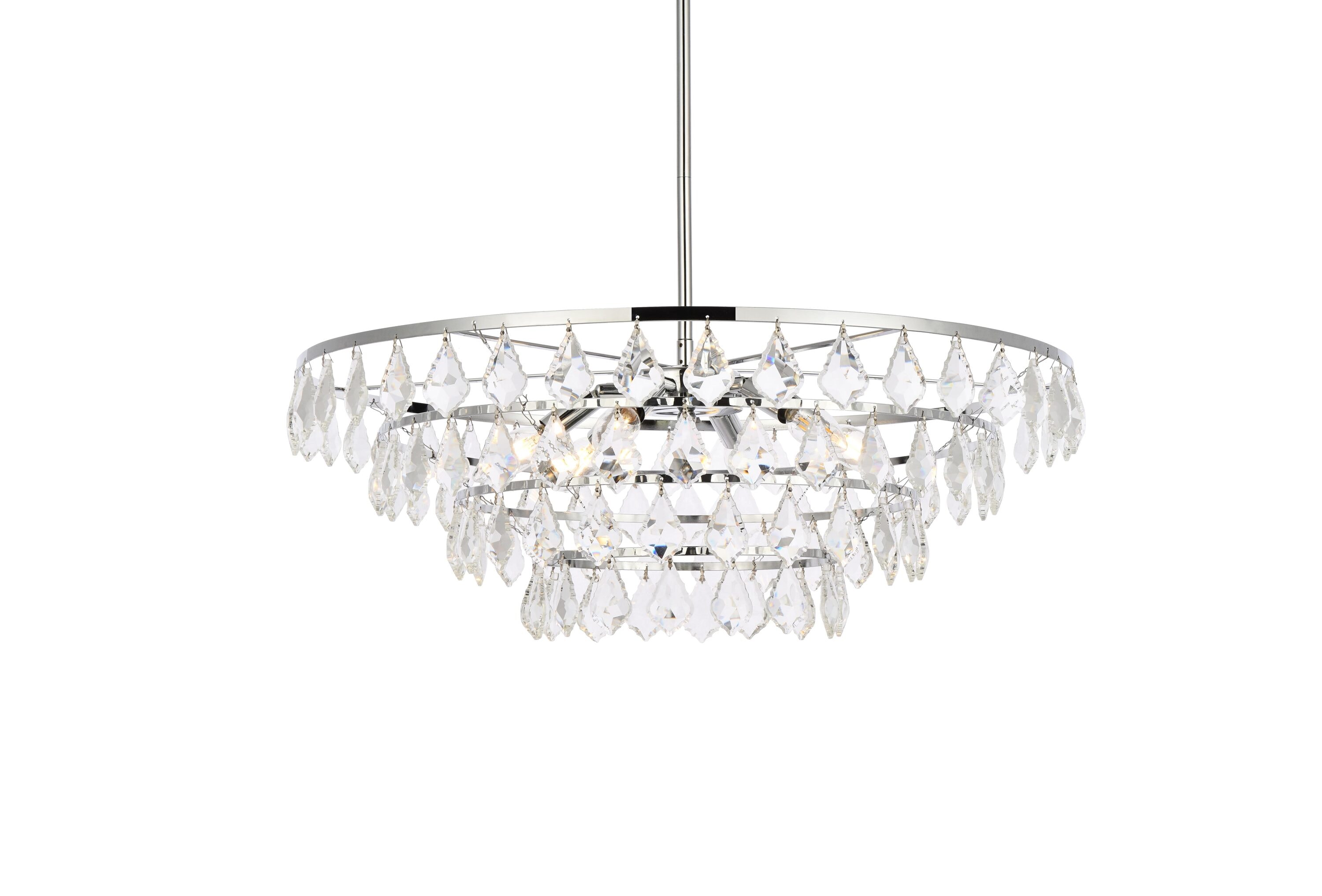Ella 24'' Chrome Crystal Pendant Light