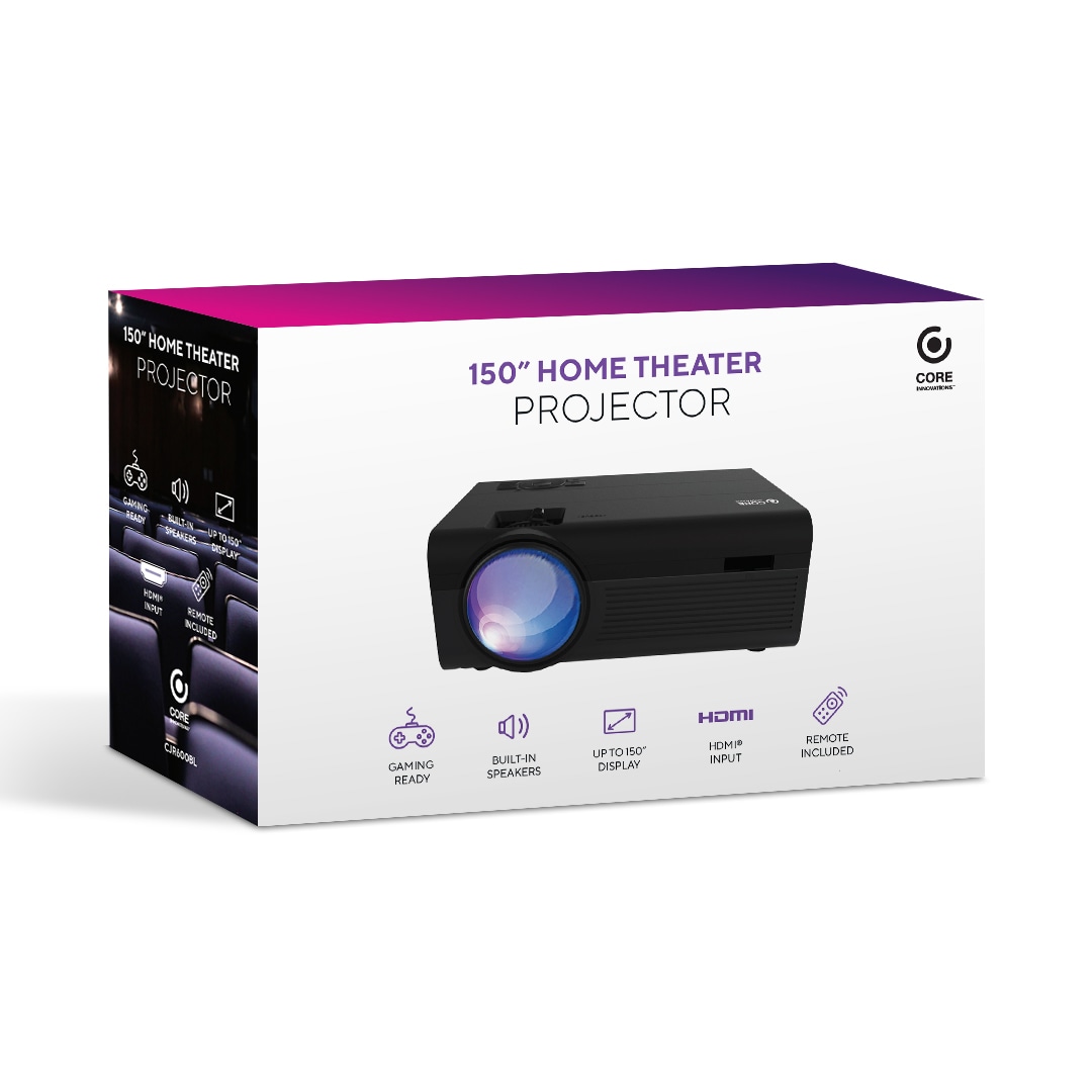 Core Innovations 150" Black LCD Home Theater Projector
