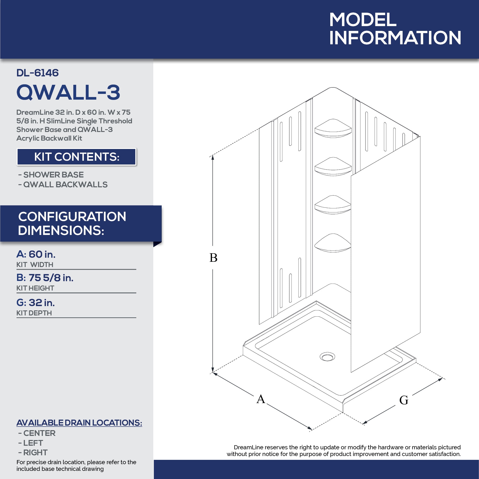 DreamLine DL-6146C-01 Alcove-Shower-Kit - View #3