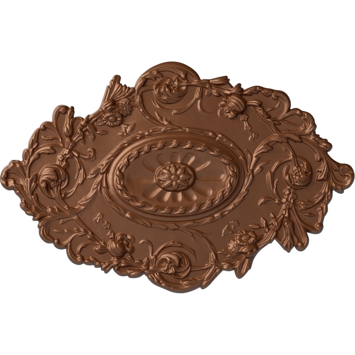 Ekena Millwork CM30SGPOS Strasbourg 20-in W x 30.5-in L Painted Polished Copper Polyurethane Whole Ceiling Medallion
