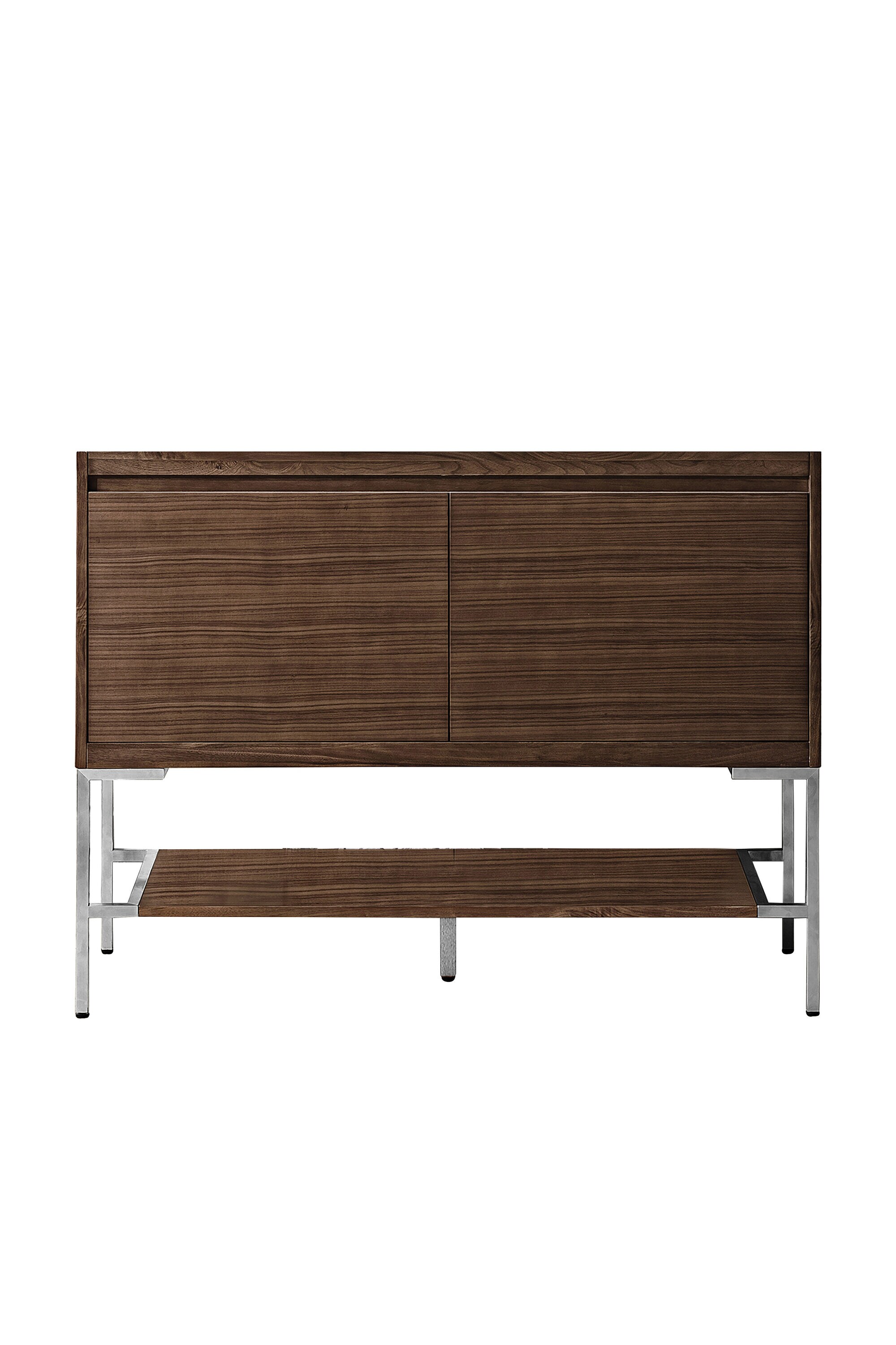 James Martin Vanities 805-V47.3-WLT-BNK Mantova 48-in Mid-Century Walnut Bathroom Vanity Base Cabinet without Top