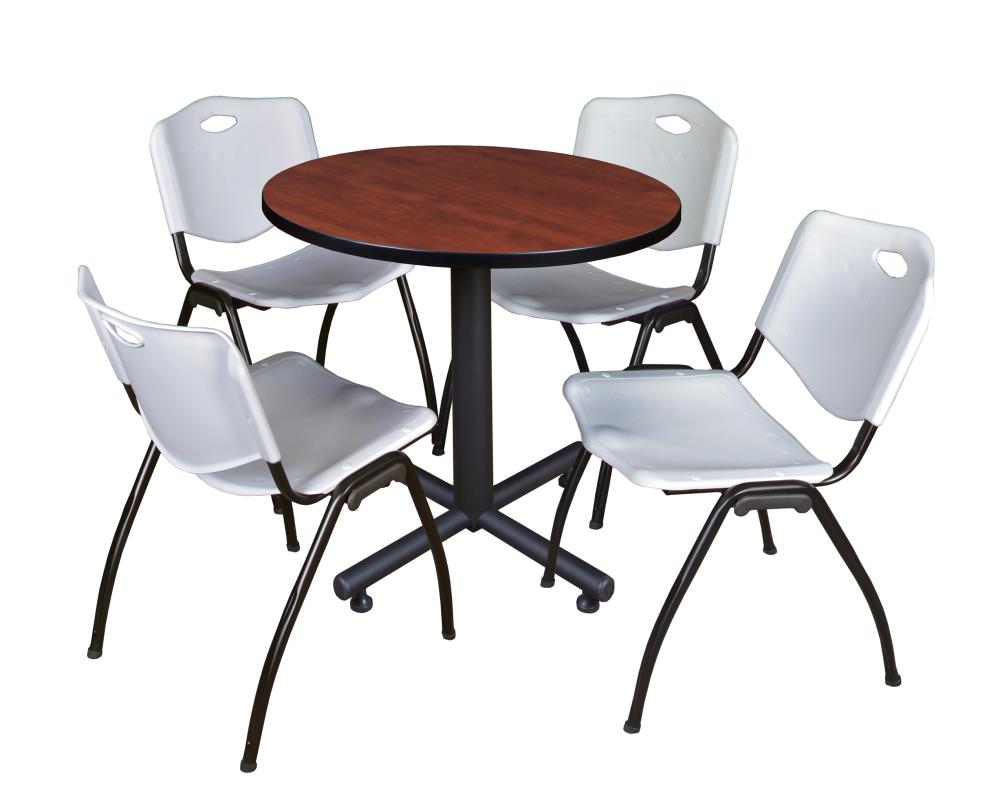 Regency TKB30RNDCH47GY Breakroom Red 4-Person Training Table (30-in W x 29-in H)