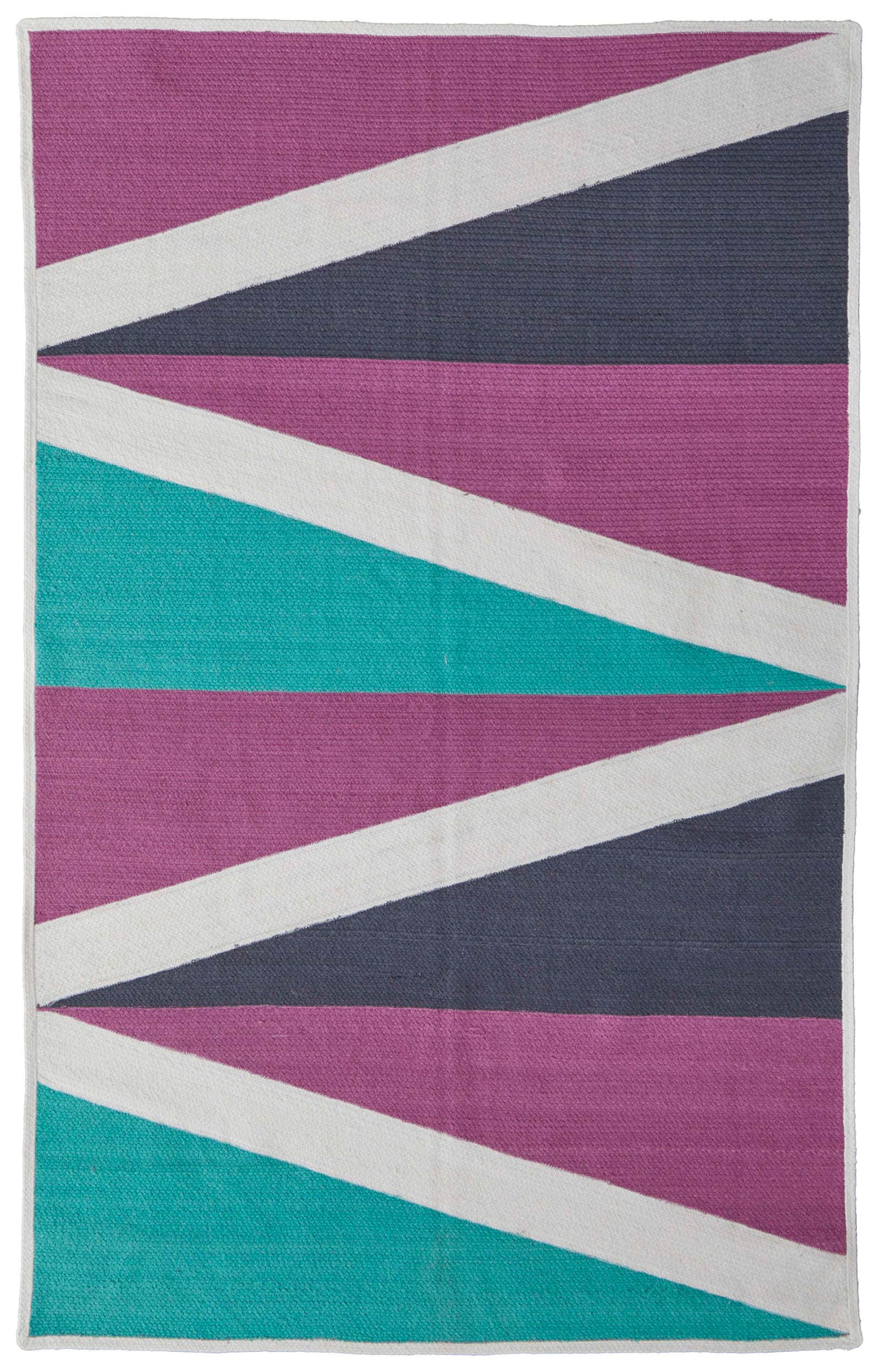 Room Envy 687R0529PURMLTG99 8 x 10 (ft) Loomed Polyester Purple/Ivory/Green Rectangular Indoor Geometric Area rug