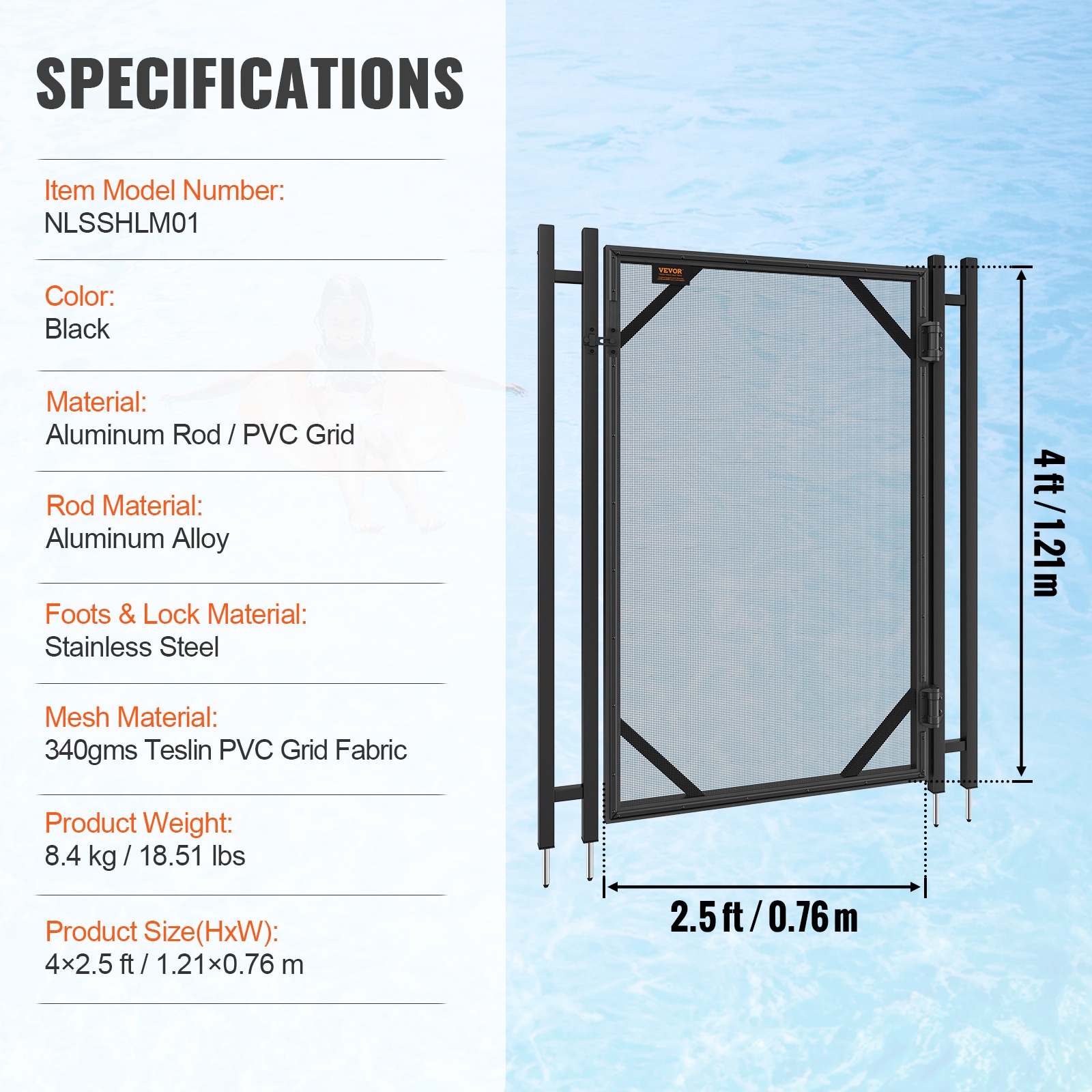 VEVOR YCWLDM425FTHKT8L9V0 Pool-Safety-Barrier-Panels - View #10