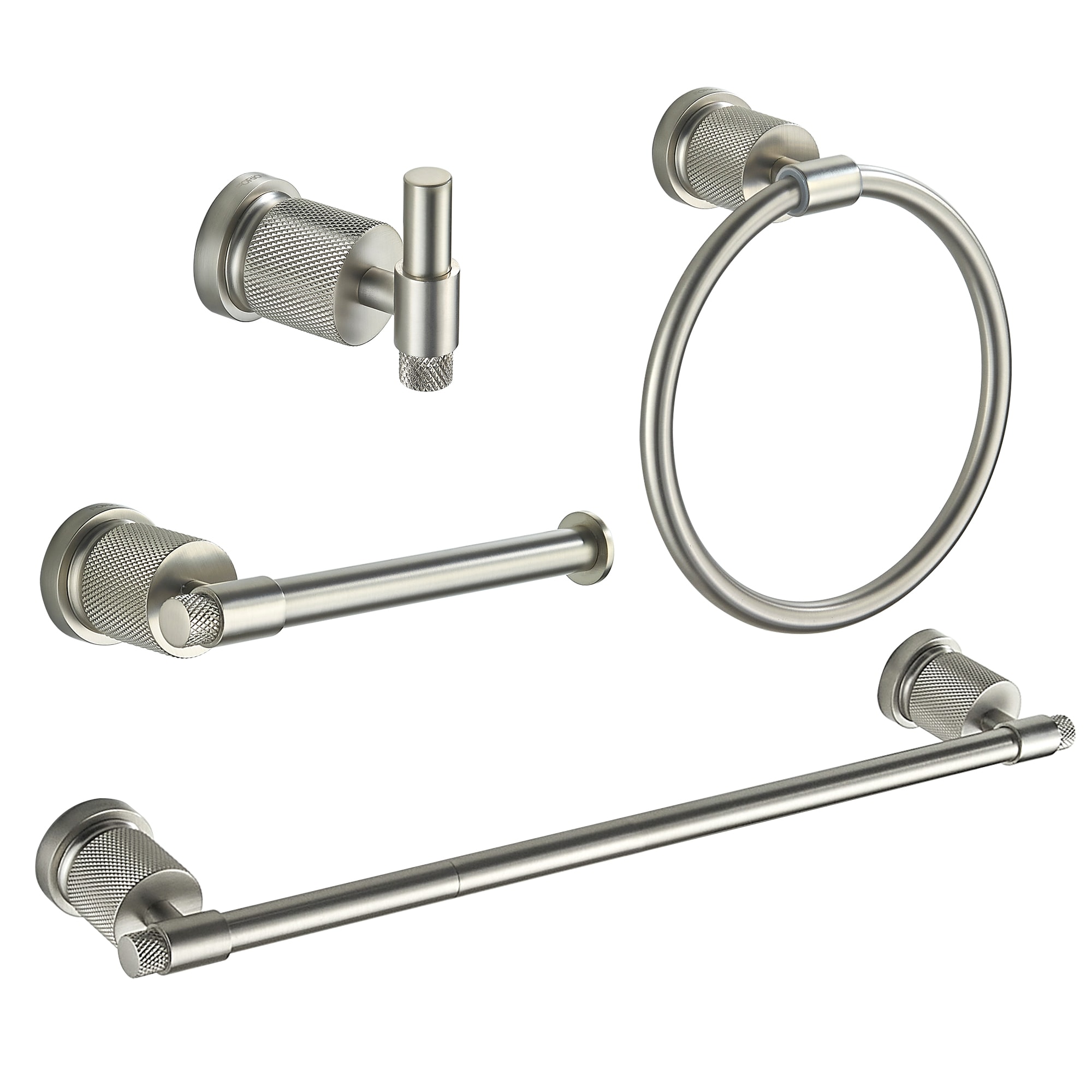 Delta 3-Piece Becker Spotshield Brushed Nickel Decorative Bathroom Hardware  Set with Towel Bar,Toilet Paper Holder and Towel Ring in the Decorative  Bathroom Hardware Sets department at