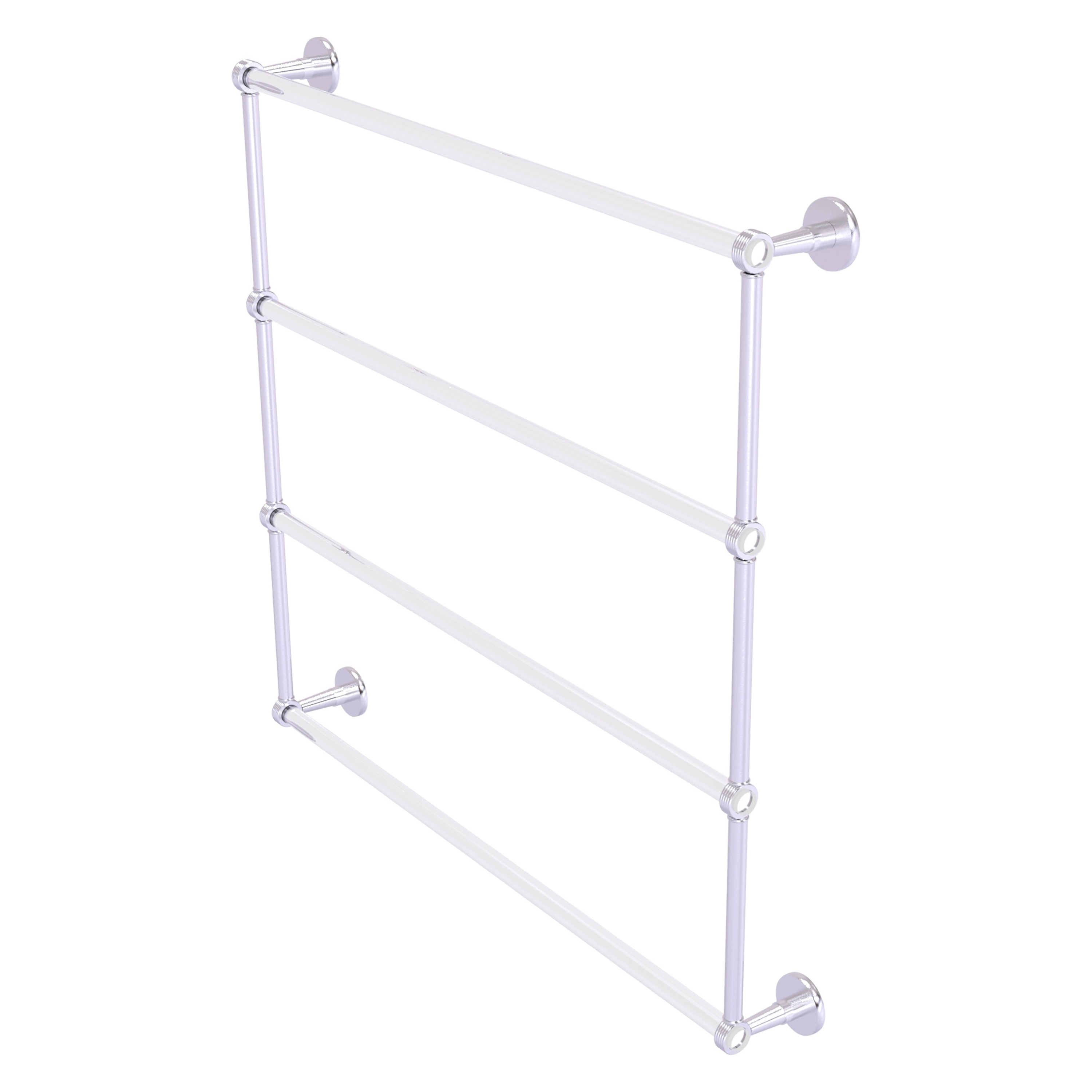 Allied Brass CV-28G-36-SCH Clearview 36-in double Satin Chrome Wall mount 4-tier Towel Bar