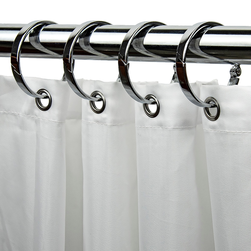 allen + roth Chrome Aluminum Single Shower Curtain Rings (12-Pack) in the  Shower Rings & Hooks department at