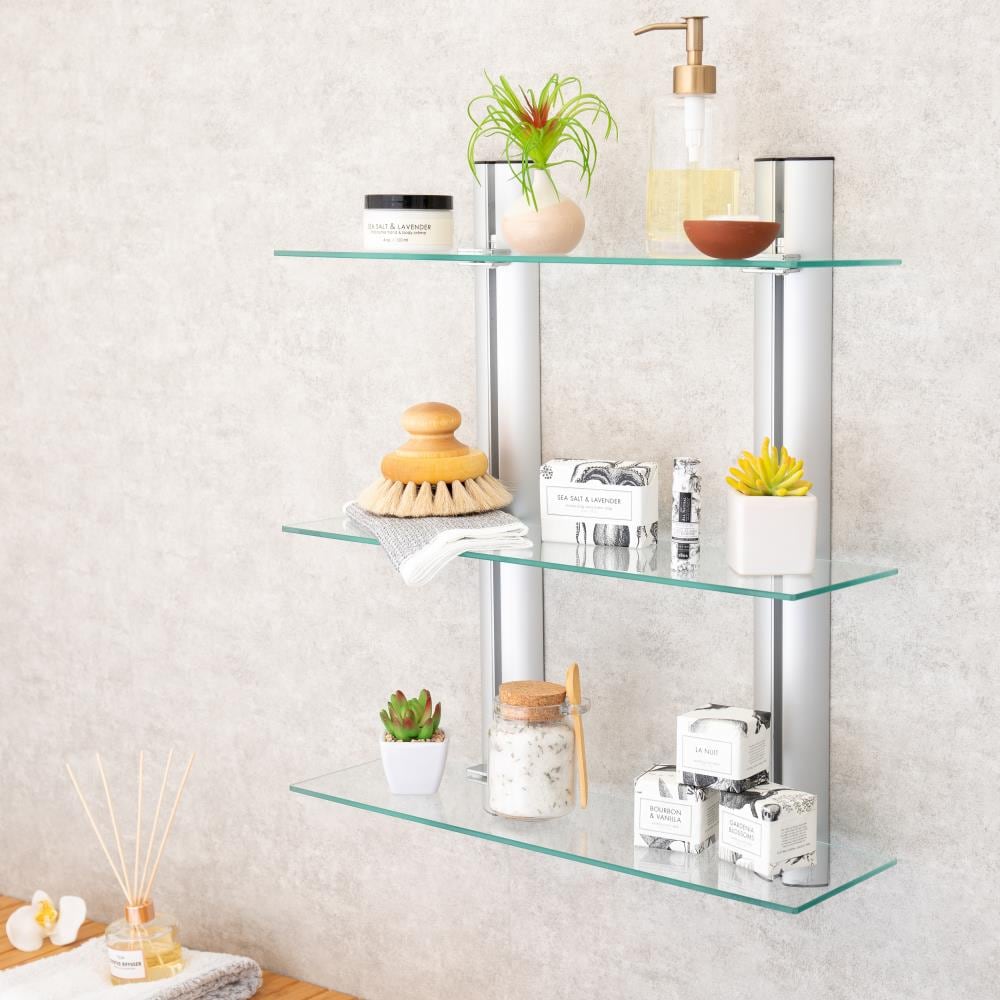 Danya B. Silver Tiered Shelf 19.75-in L X 7-in D (3 Decorative Shelves ...