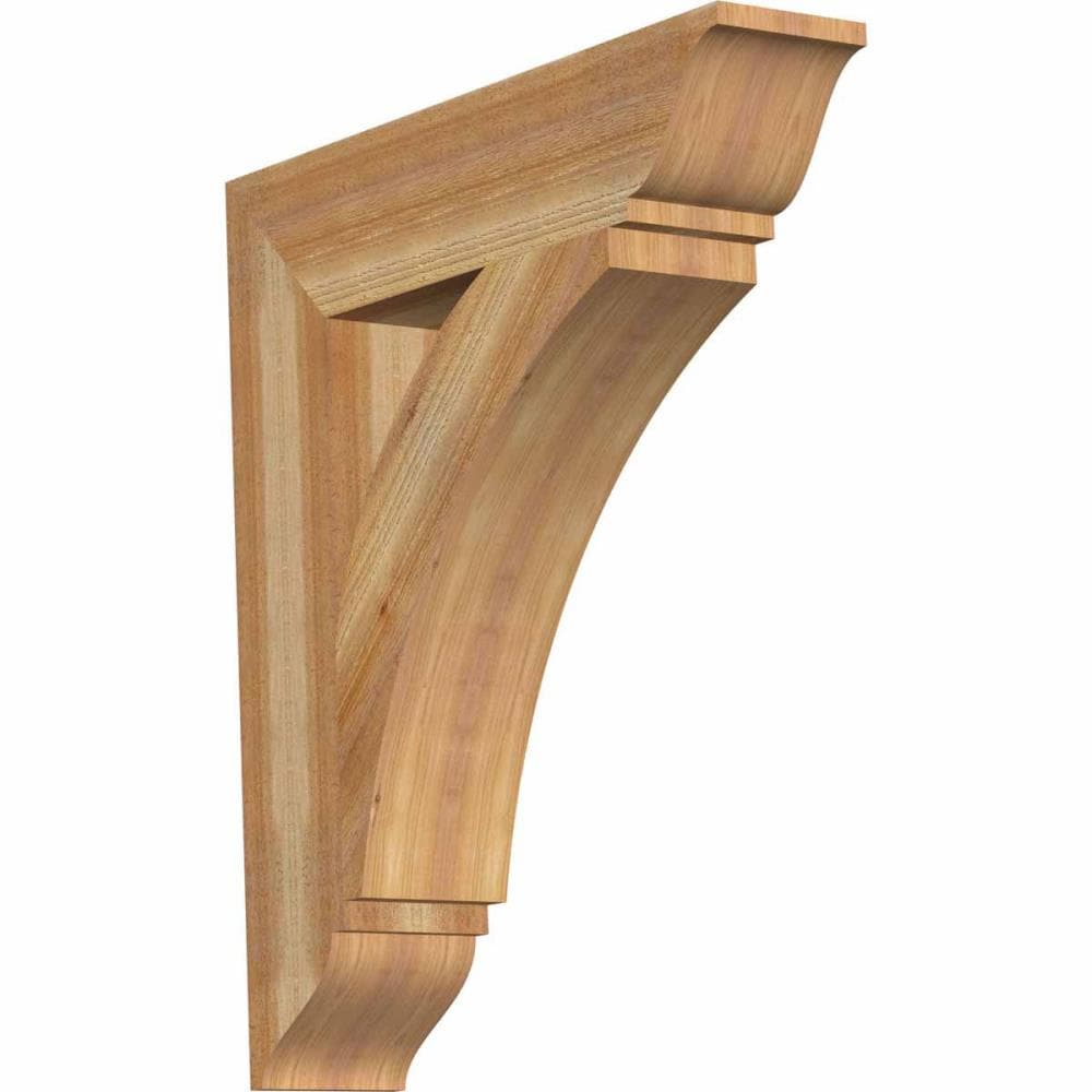 Ekena Millwork BKT06X28X32THR01RWR Thorton traditional rough sawn 6-in x 28-in x 32-in Western red cedar Brown Wood Standard bracket