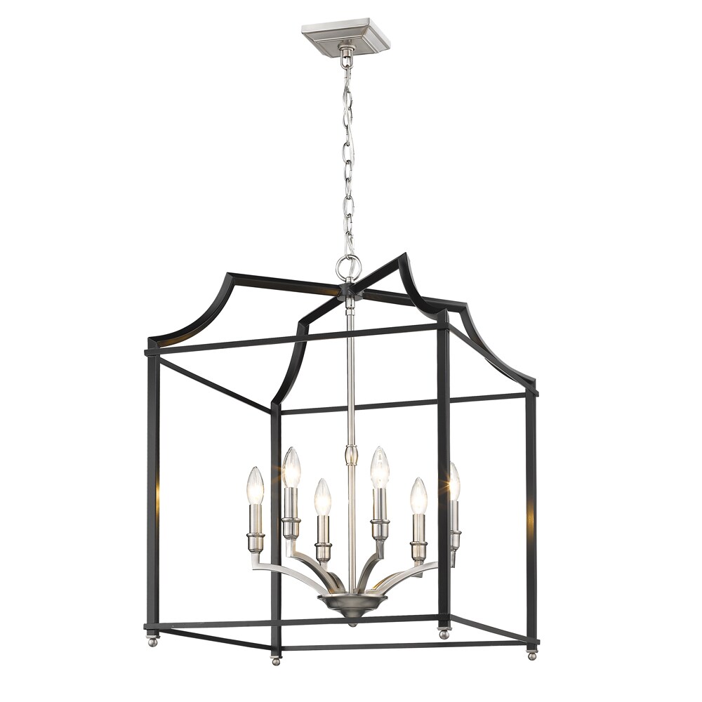 Golden Lighting 8401-6P PW-BLK Pendant-Lights - View #2