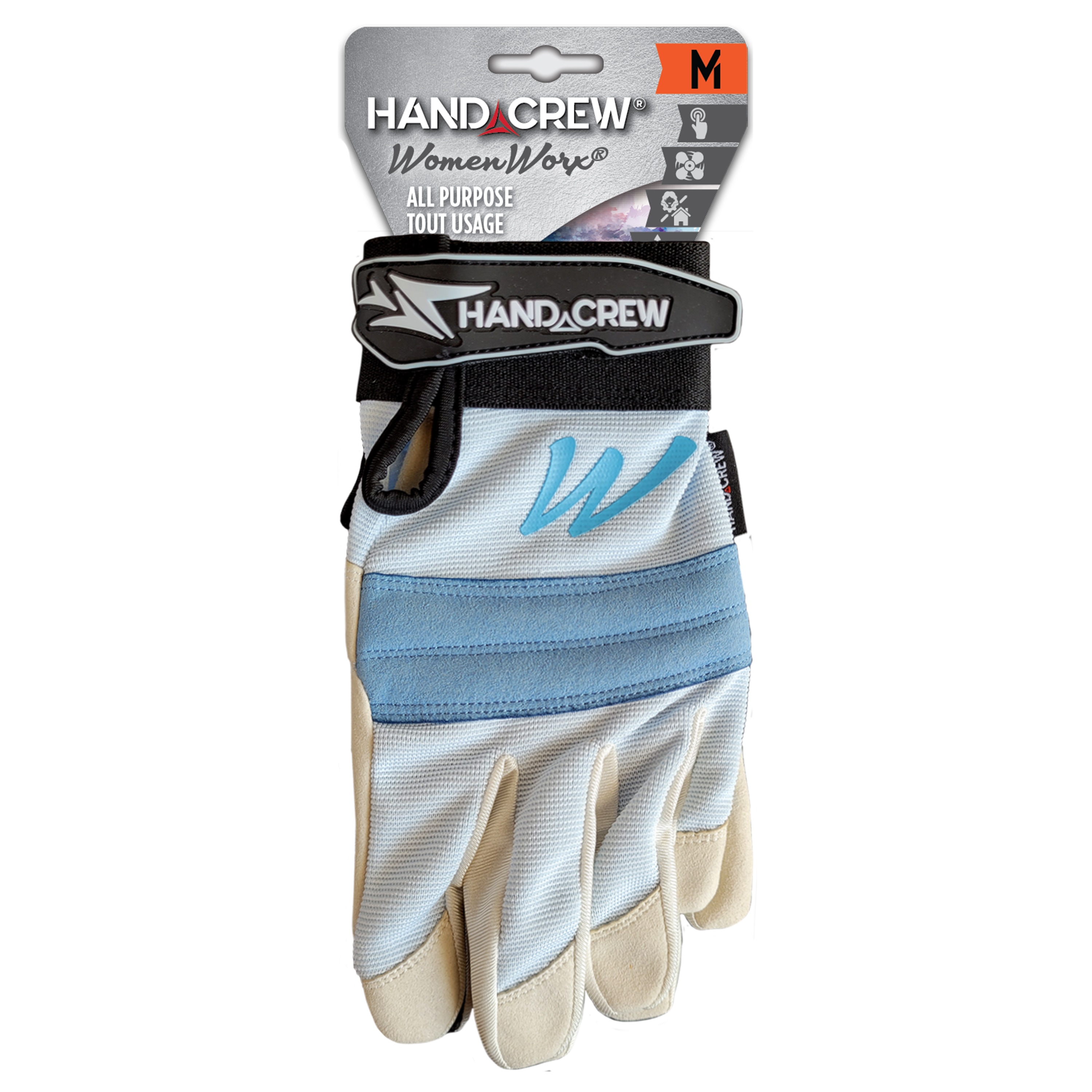 WomenWorx Women's Medium  Blue Synthetic Leather All Purpose Gloves (1-Pair)