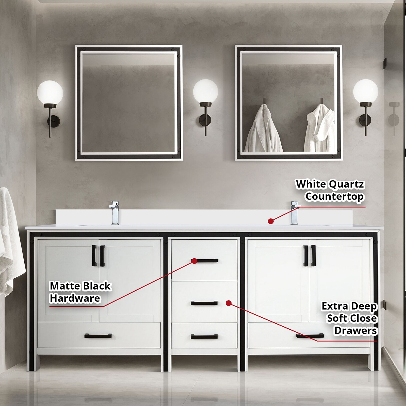 Lexora LVZV84DA211 Bath-Vanity-Combo - View #8