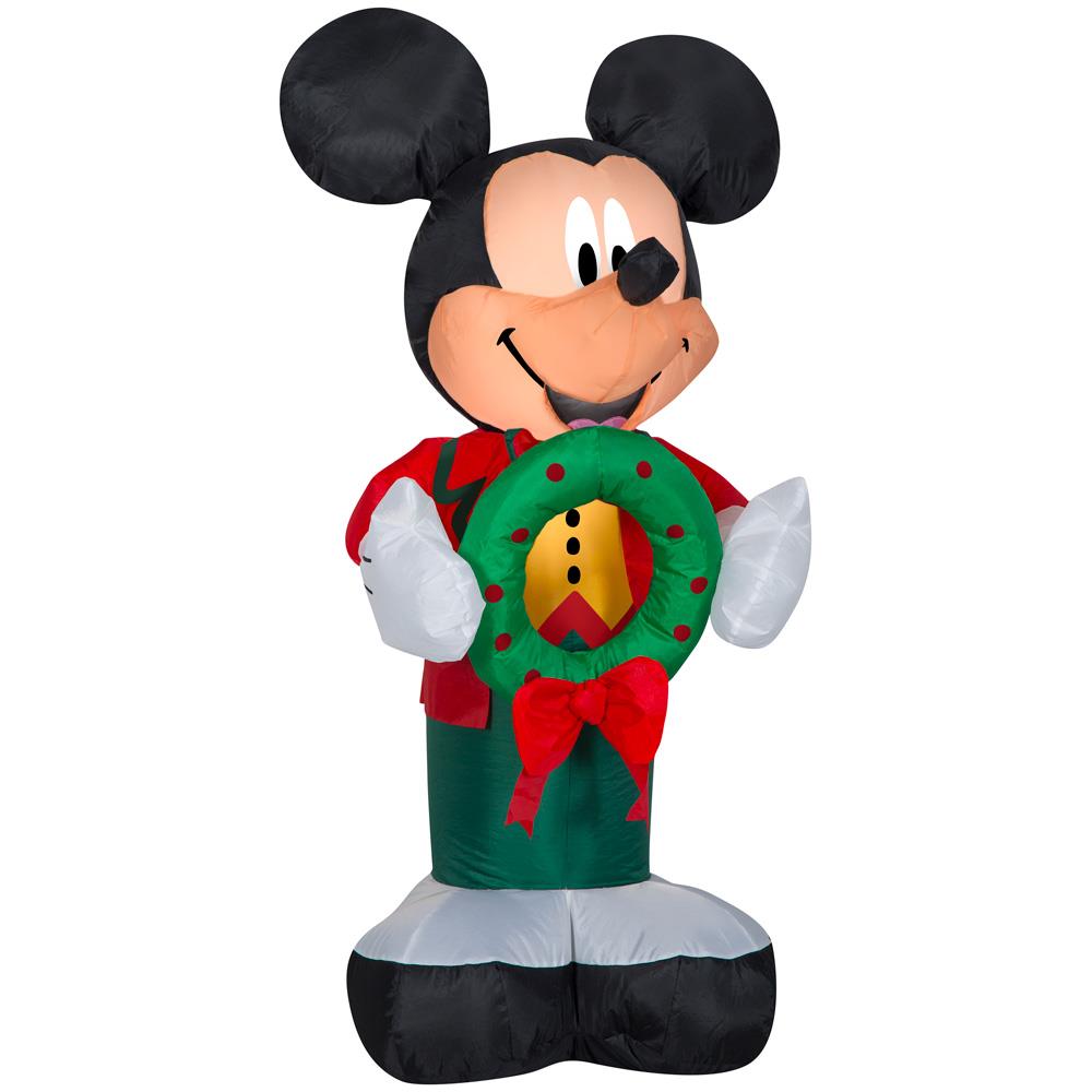 Christmas Disney 6 FT Light up Mickey Mouse With Wreath Airblown Inflatable for sale online 