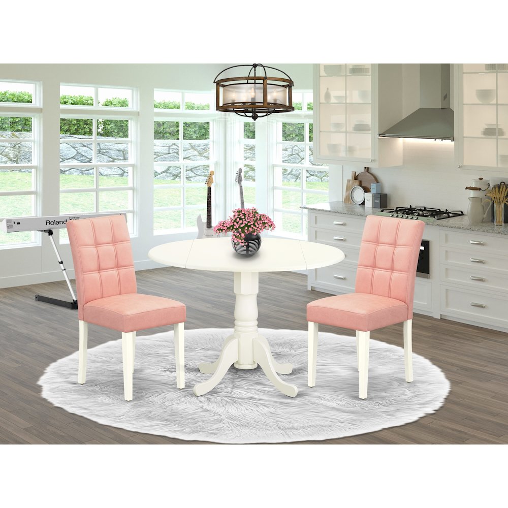 East West Furniture DLAS3-WHI-42 Dining-Tables - View #2