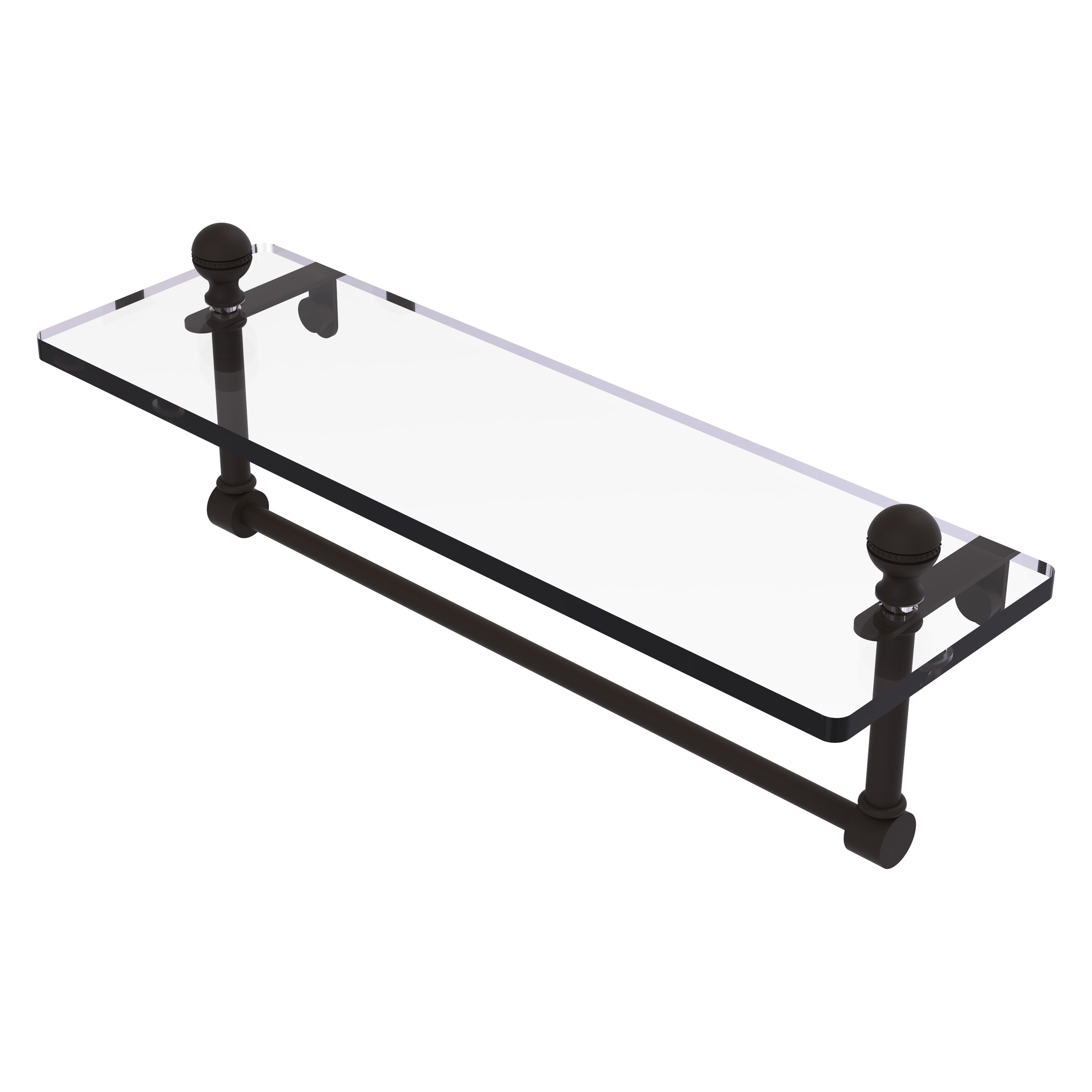 Allied Brass MA-1/16TB-ORB Mambo Oil-Rubbed Bronze 1-Tier Wall Mount Bathroom Shelf (16-in x 5-in)