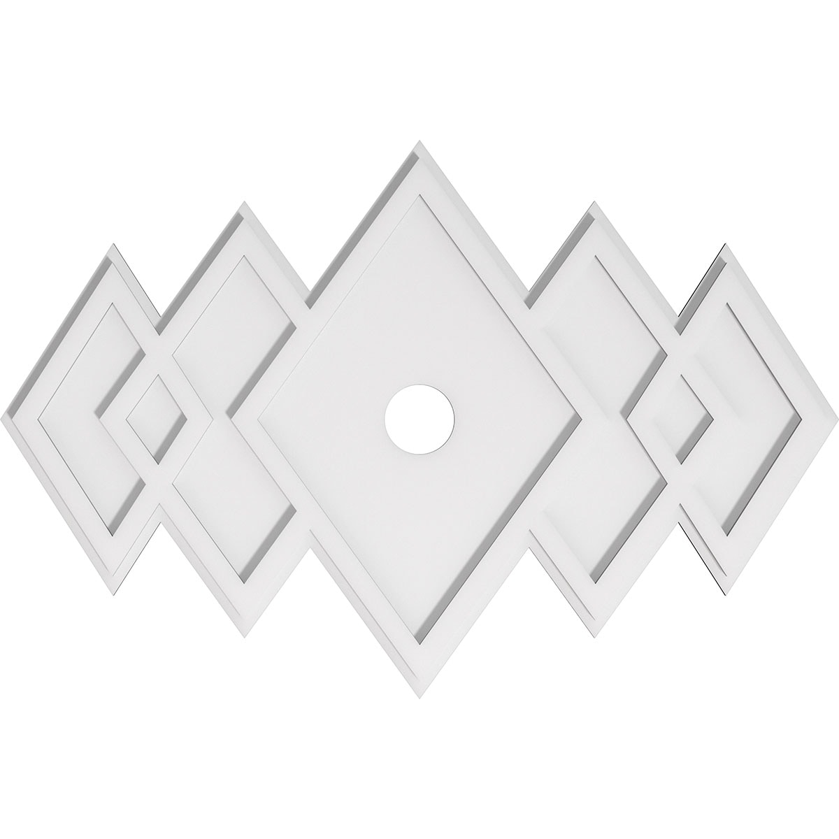 Ekena Millwork CMP36X24ZE-03000 Zoe 36-in W x 24-in L Contemporary White PVC Whole Ceiling Medallion