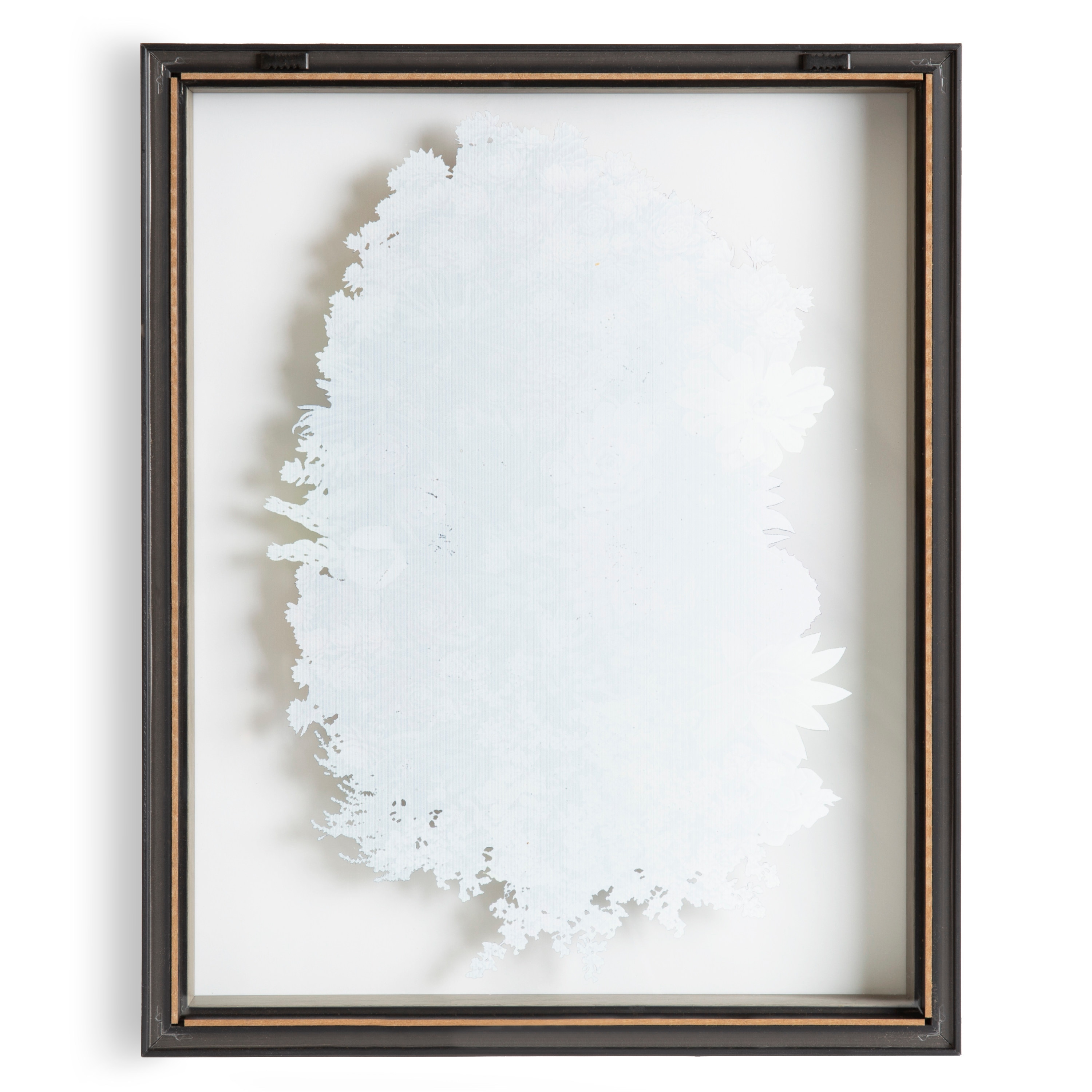 Gray Framed Botanical Succulent Glass Wall Art, 16x20