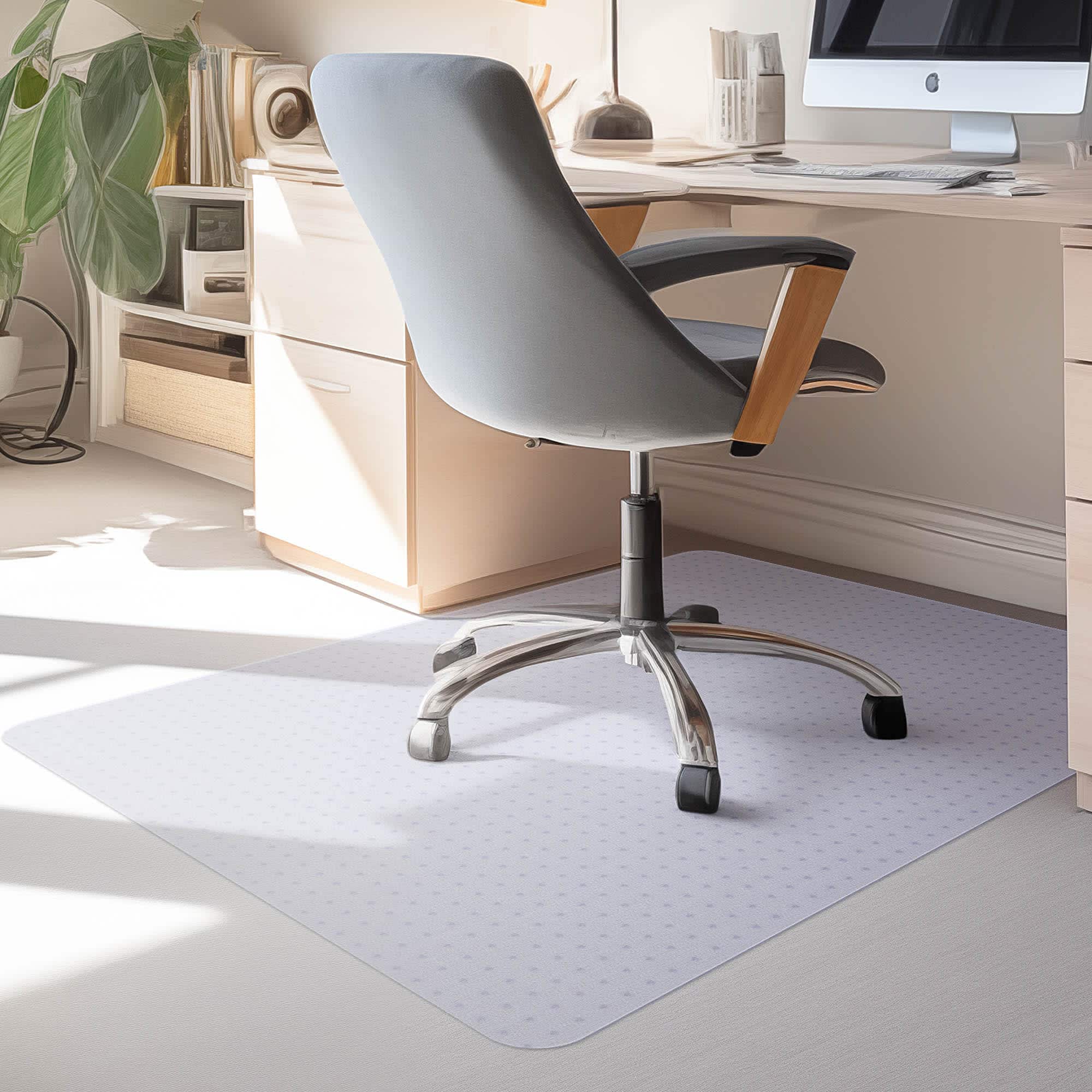 Yescom 06FMT06-C4836R-08-LO Clear Office Chair Mat for Low Pile Carpet 48 x 36 Thicken 2.5mm Rectangle Plastic Floor Protector Home Studio