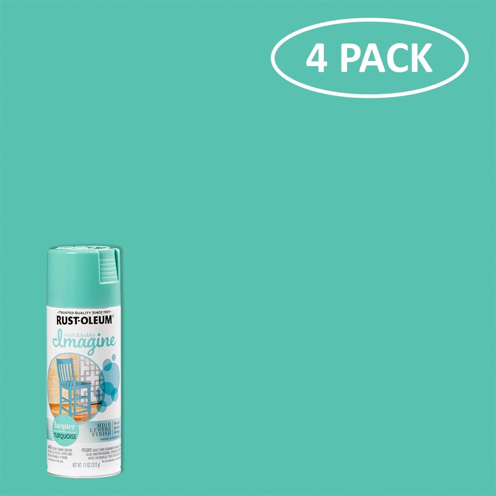 Rust-Oleum Imagine 4-Pack Gloss Turquoise Waters Spray Paint (NET WT. 11-oz  ) in the Spray Paint department at