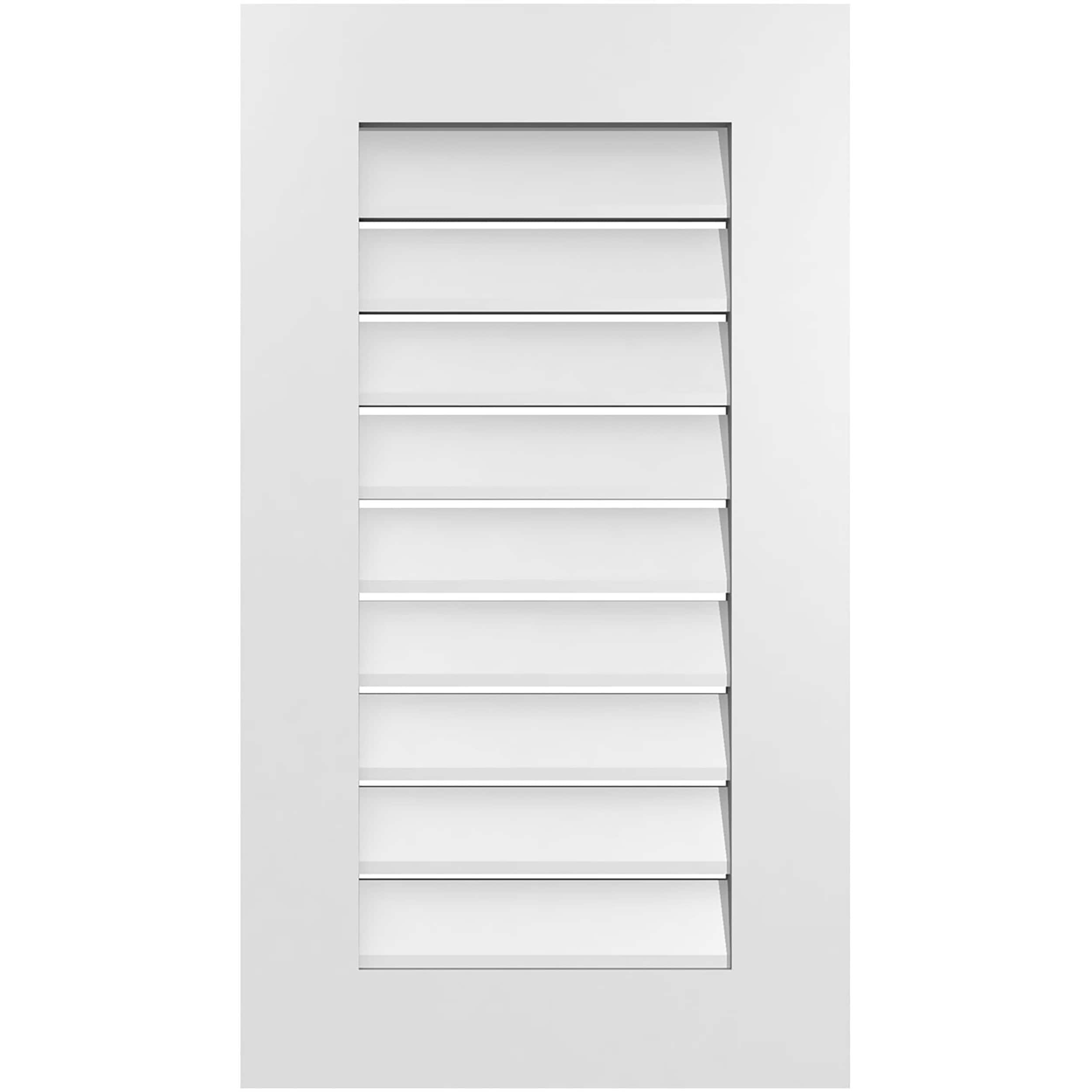 Ekena Millwork GVPVE18X3201SF 18-Inches x 32-Inches Off-white Rectangle PVC Gable Louver Vent