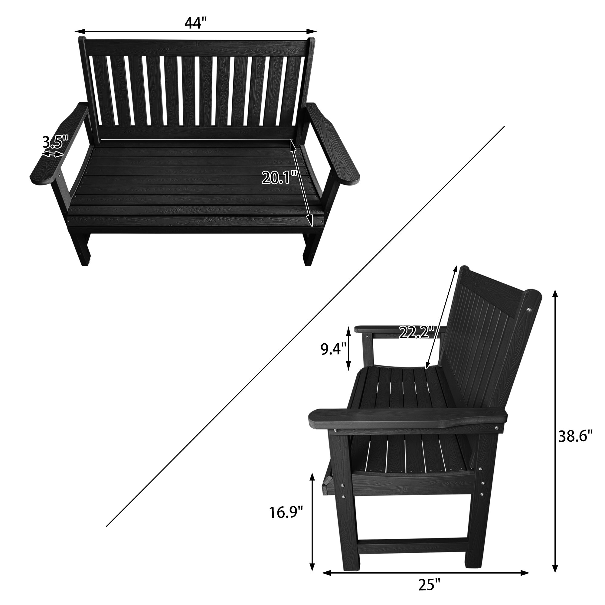 Fortune Candy PBS044-K benches - View #2