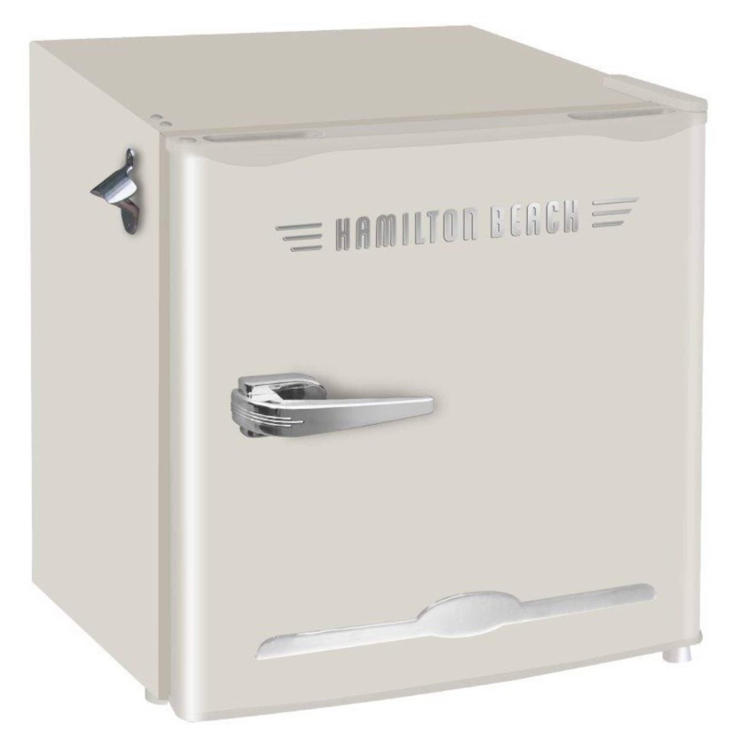 Hamilton Beach 1.6-cu ft Standard-depth Mini Fridge Freezer Compartment  (Cream) in the Mini Fridges department at