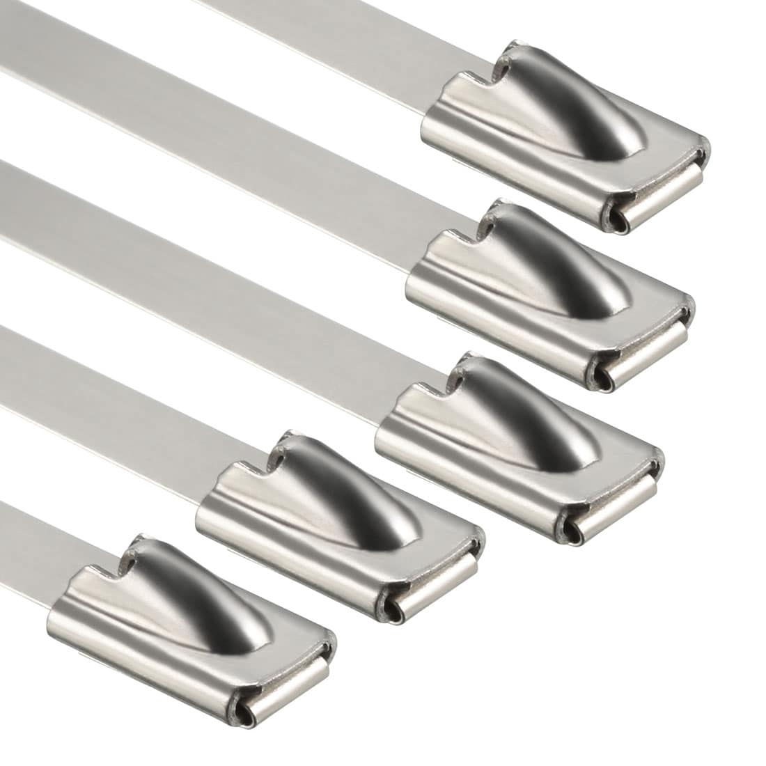 Unique Bargains 24 Inches Stainless Steel Cable Zip Ties Multi-Purpose Metal Exhaust Wrap 20pcs for Exhaust Wrap Outdoor Fence #S25120400UX2305