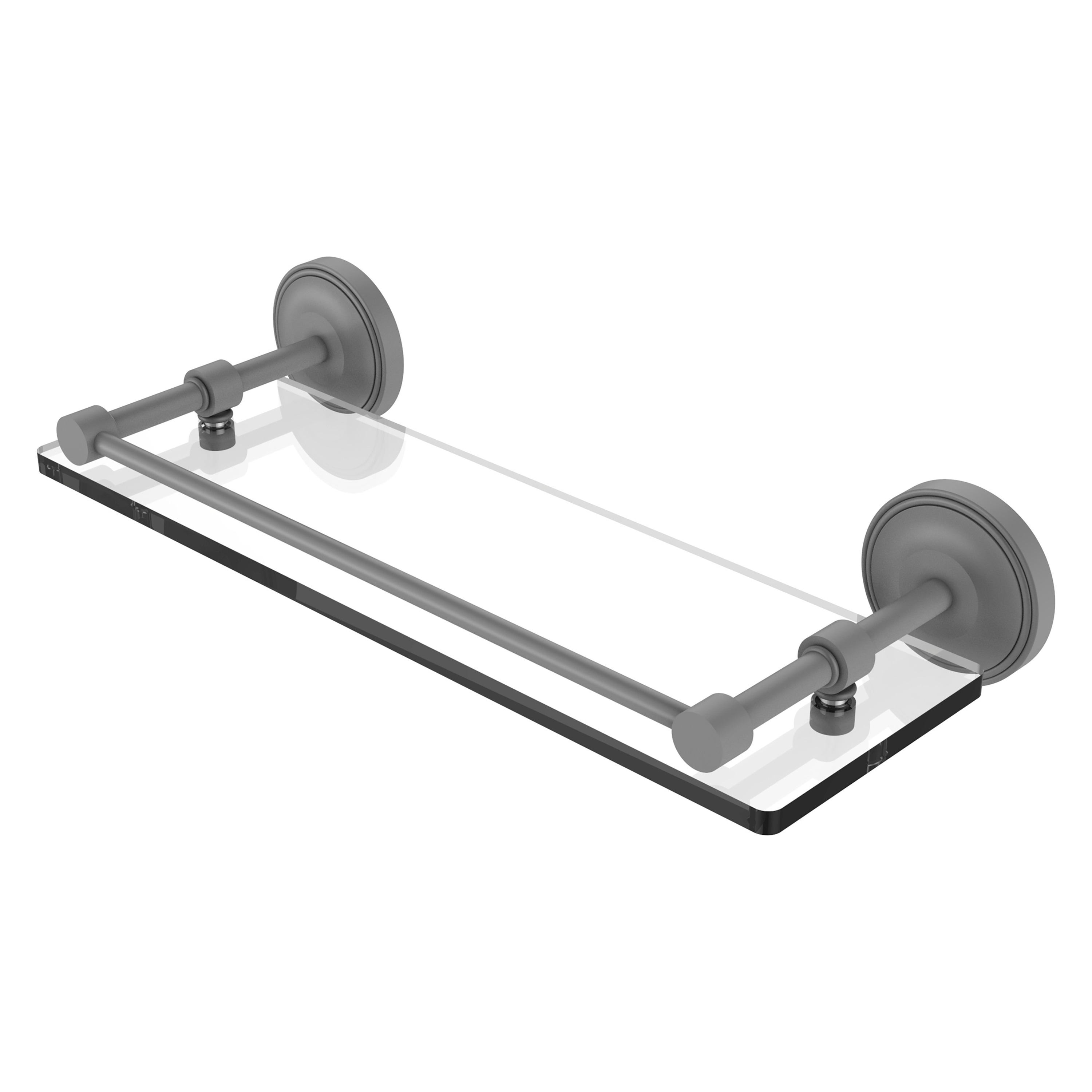 Allied Brass PRBP-1/16-GAL-GYM Prestige Regal Matte Gray Wall mount Bathroom Shelf ( 16-in x 3-in x 5-in )