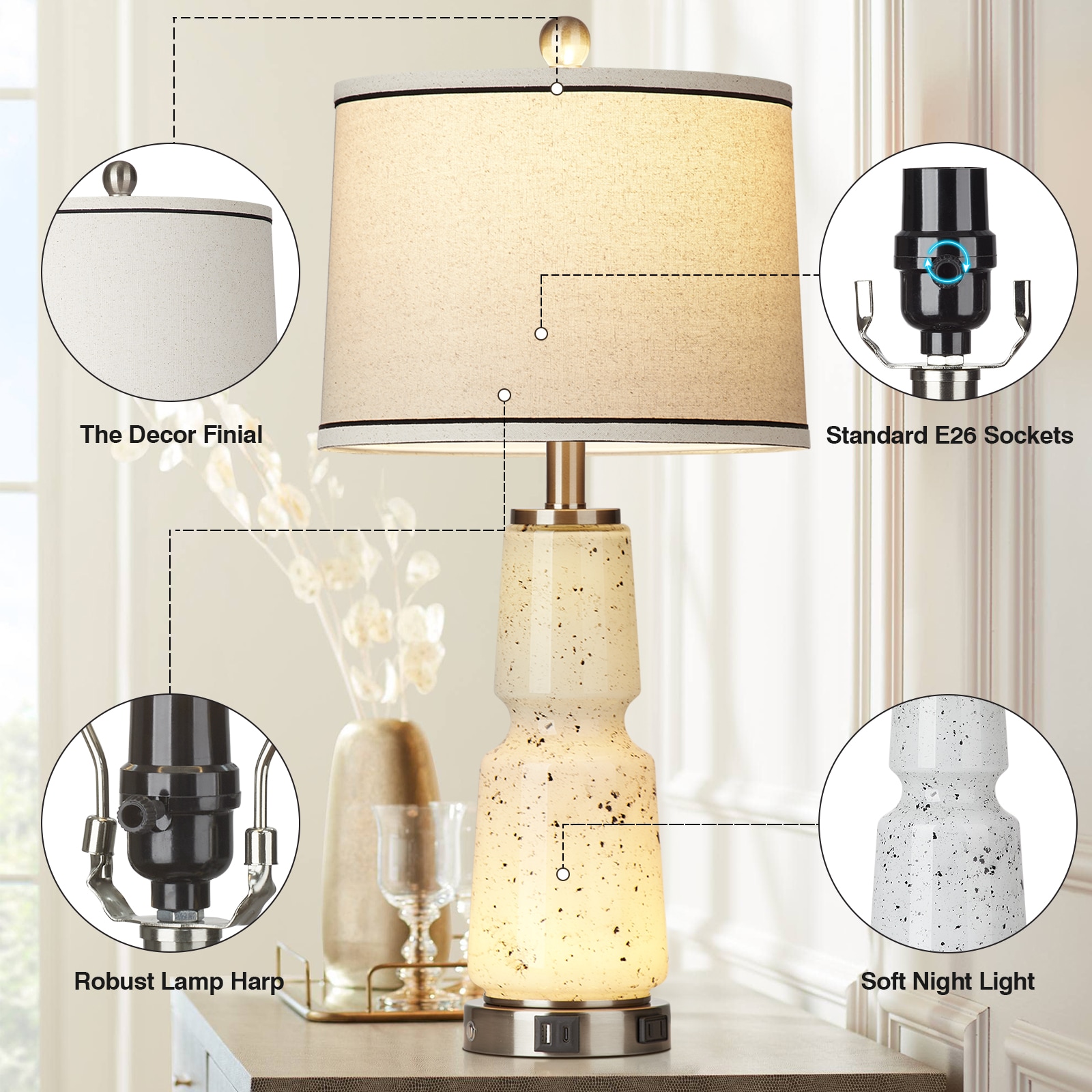 UrFurnishings TD-281 Table-Lamps - View #7