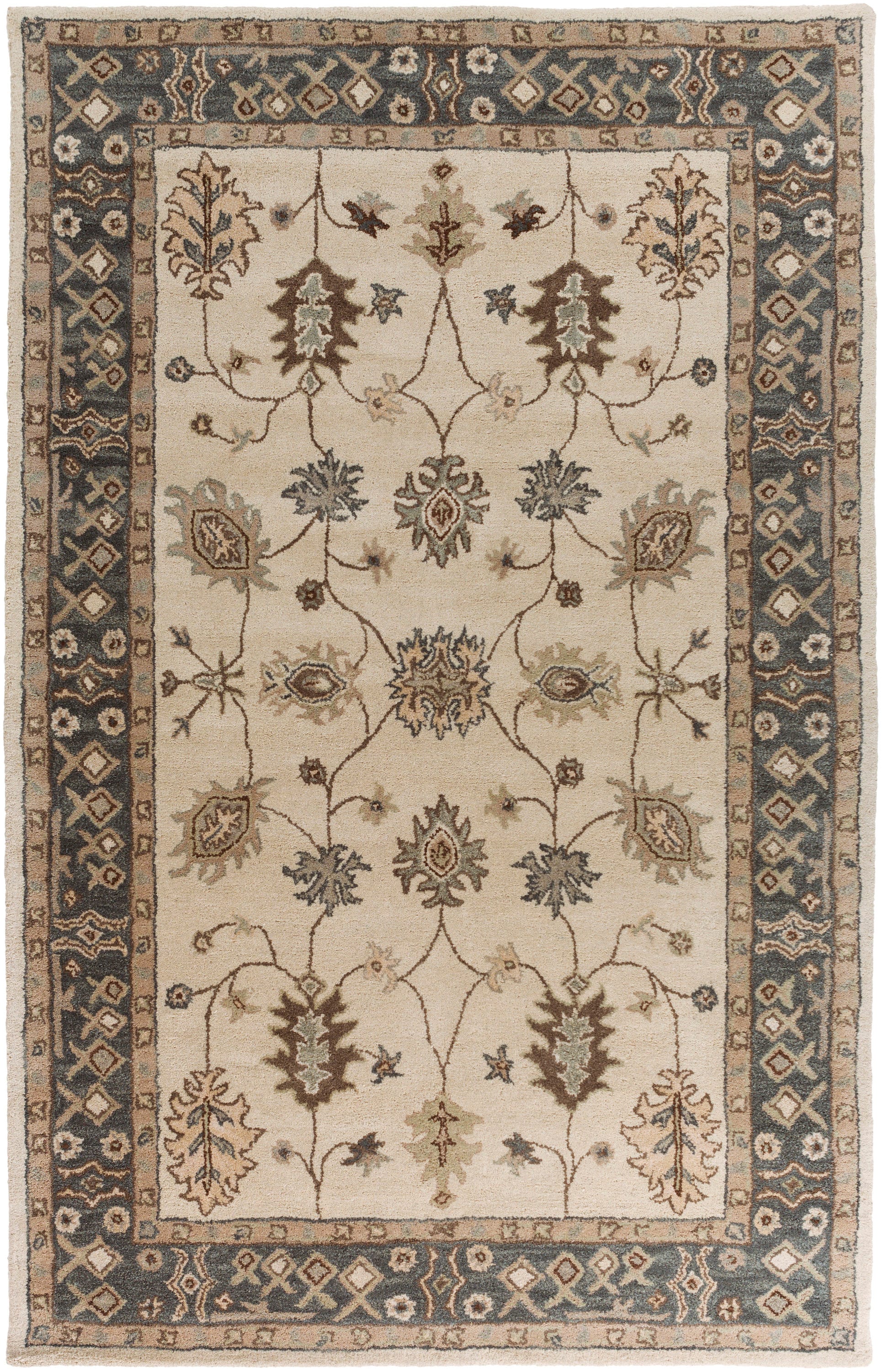 Livabliss AWHR2050-23 Middleton 2 x 3 (ft) Tufted Wool Khaki Rectangular Indoor Border Oriental Area rug
