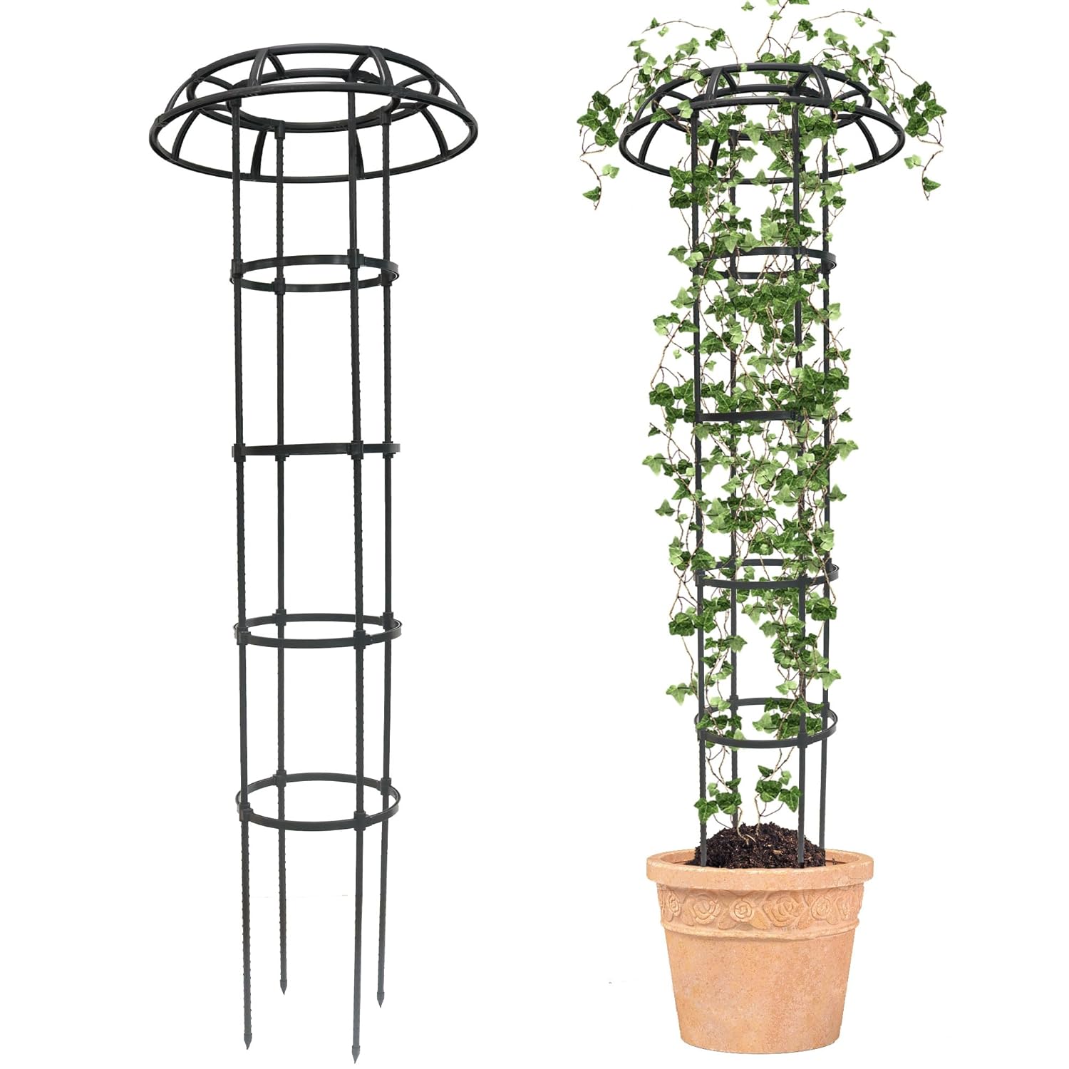 CJGQ 65 Inch Mushroom Top Metal Garden Trellis for Climbing Plants