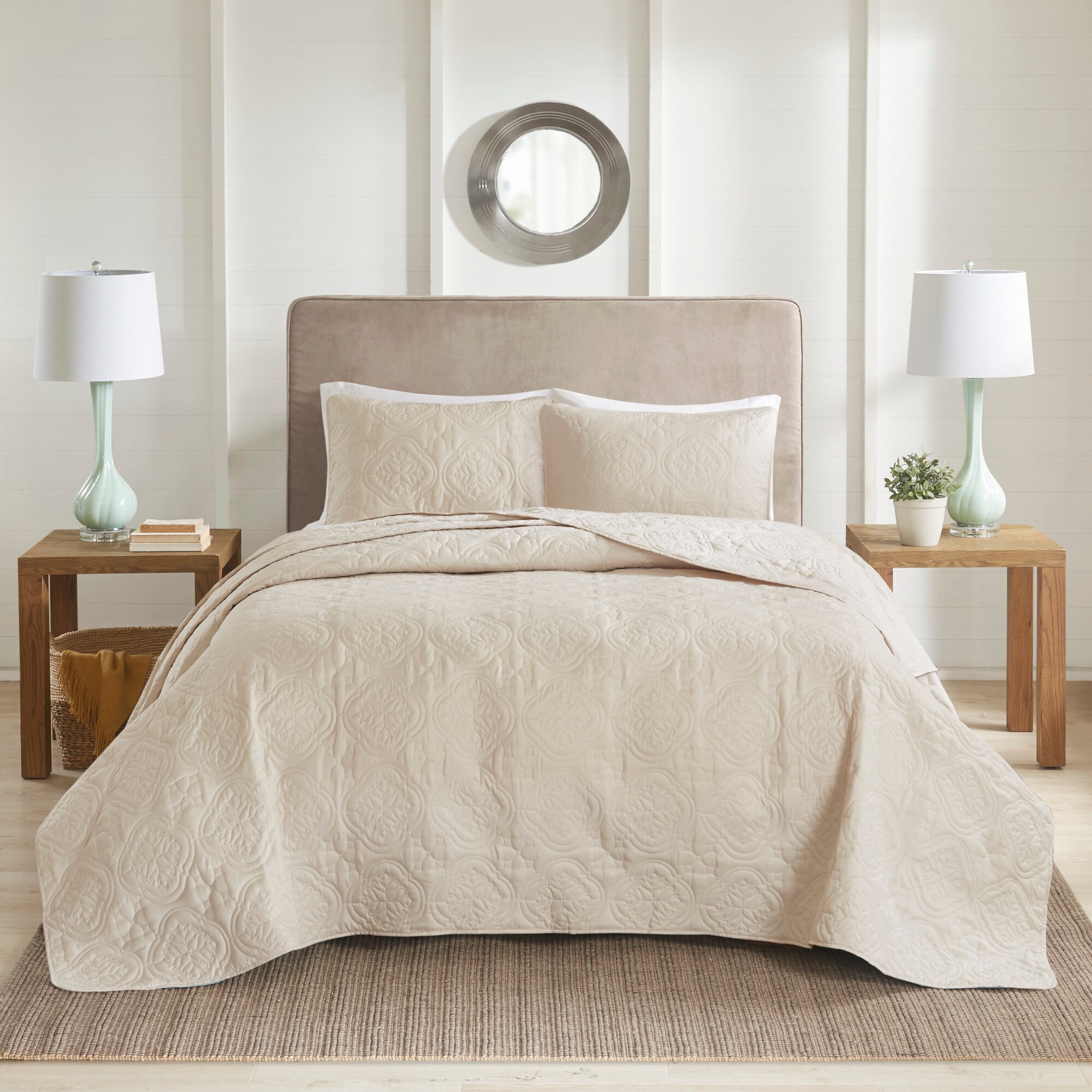 510 Design 5DS13-0167 3 -Piece Cream King/California king Bedspread Set