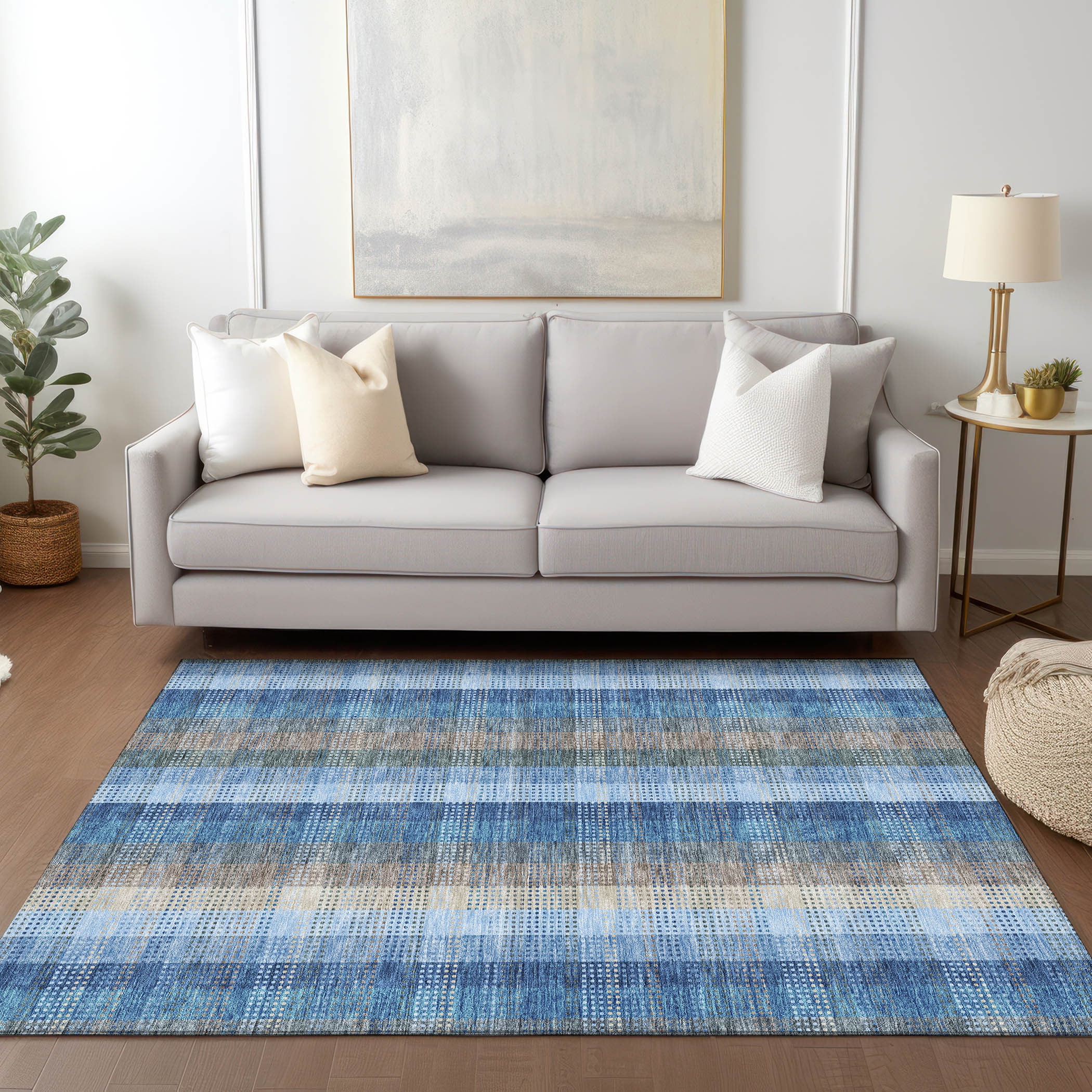 Addison Rugs ACN966DN3X5 Chantille ACN966DN 3 x 5 (ft) Loomed Denim Rectangular Indoor/Outdoor Machine washable Pet Friendly Area rug