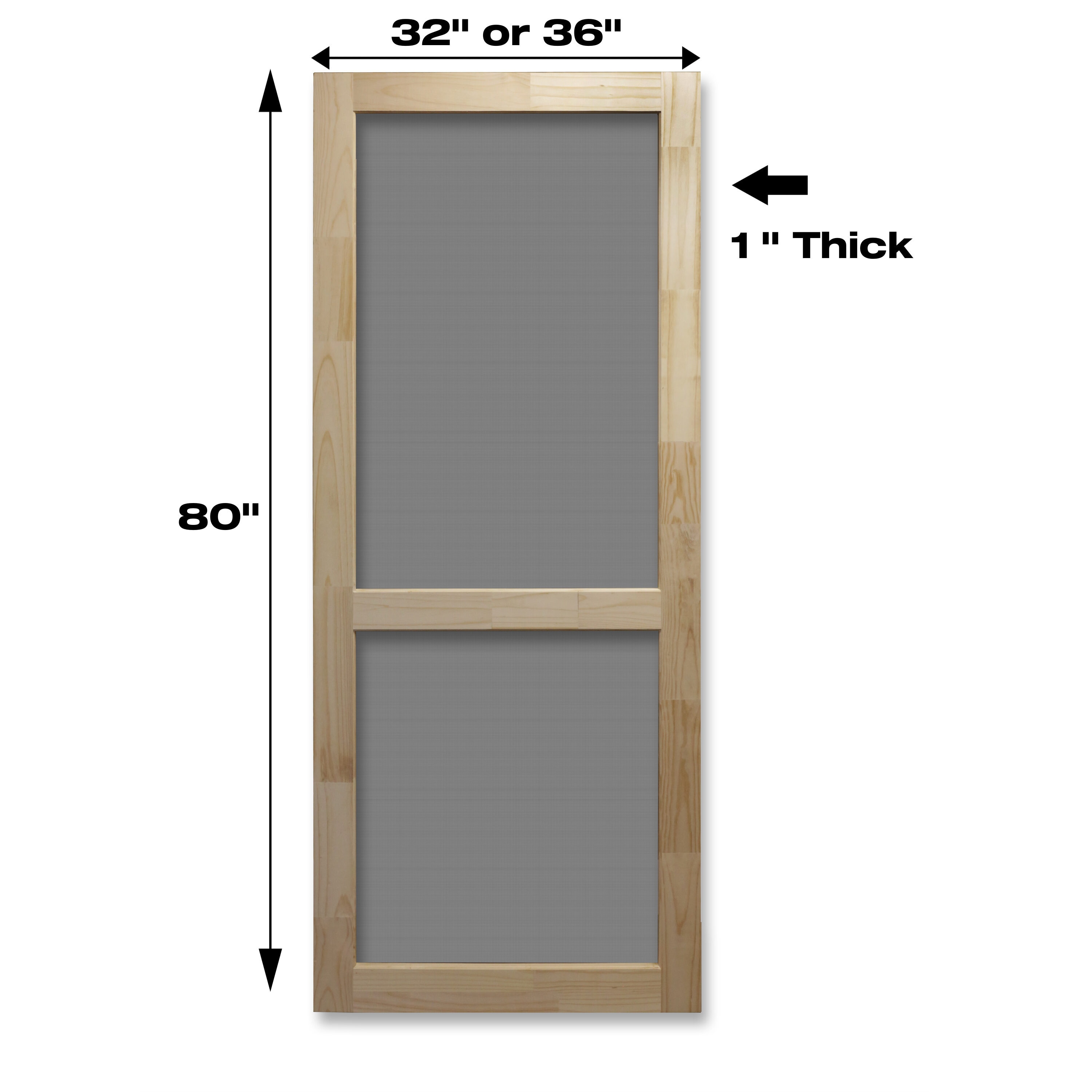 RELIABILT 32-in x 80-in Brown Wood Hinged Screen Door at Lowes